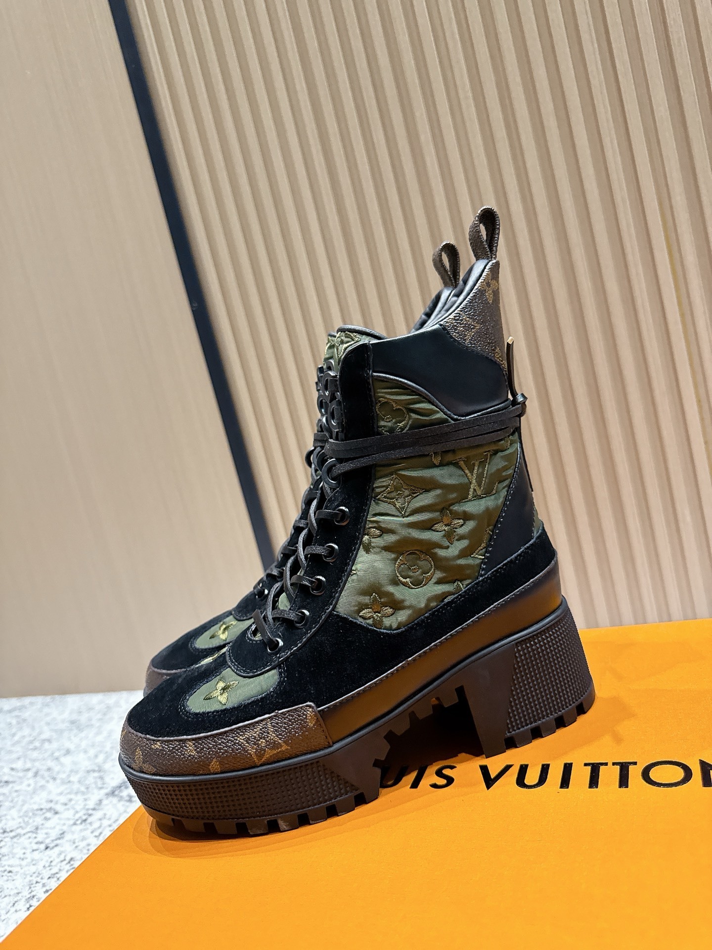 LV Star Trail Ankle Boots in Monogram Canvas and Quilted Nylon