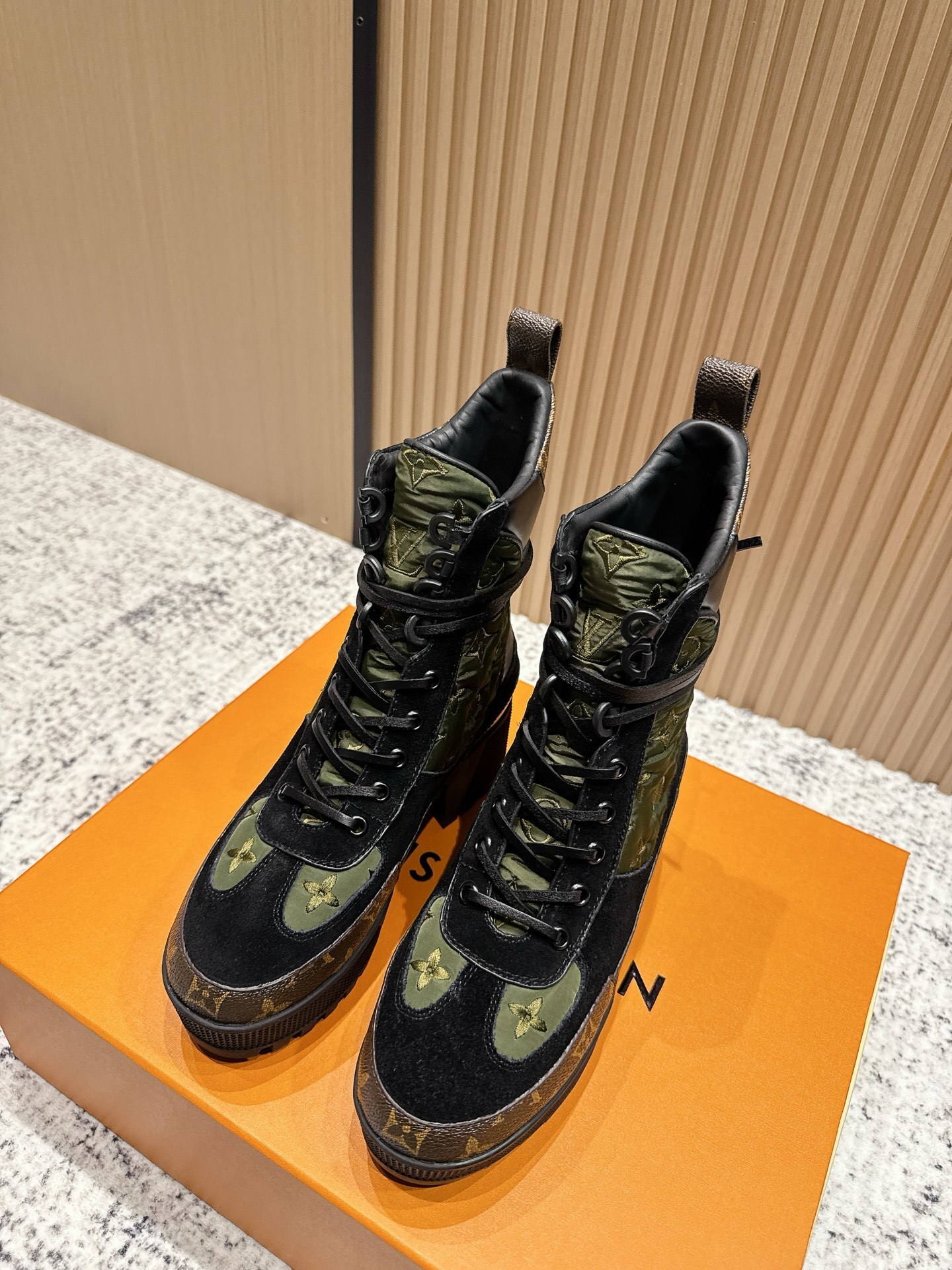 LV Star Trail Ankle Boots in Monogram Canvas and Quilted Nylon