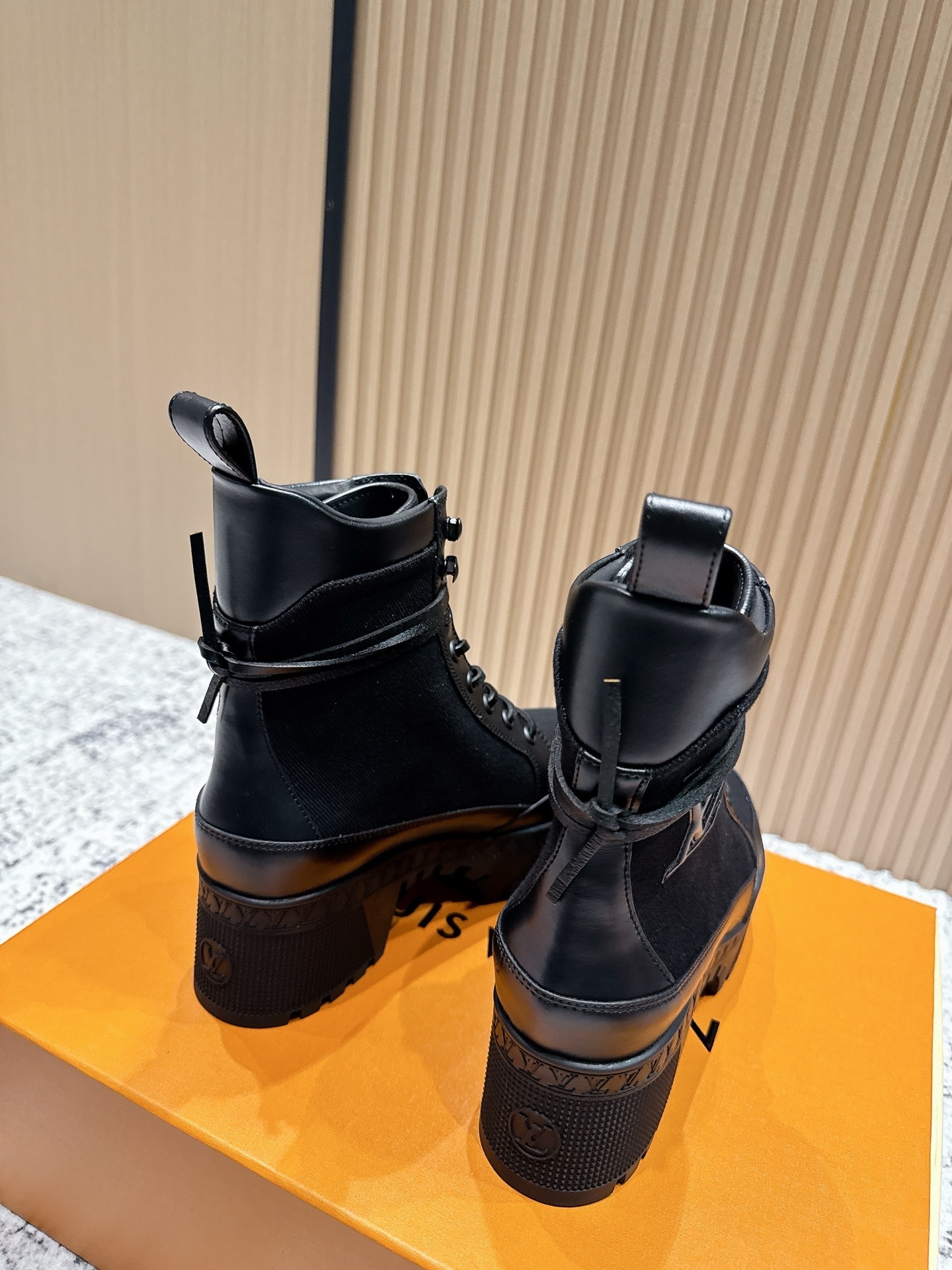 Louis Vuitton Star Trail Ankle Boots - Black Leather & Canvas