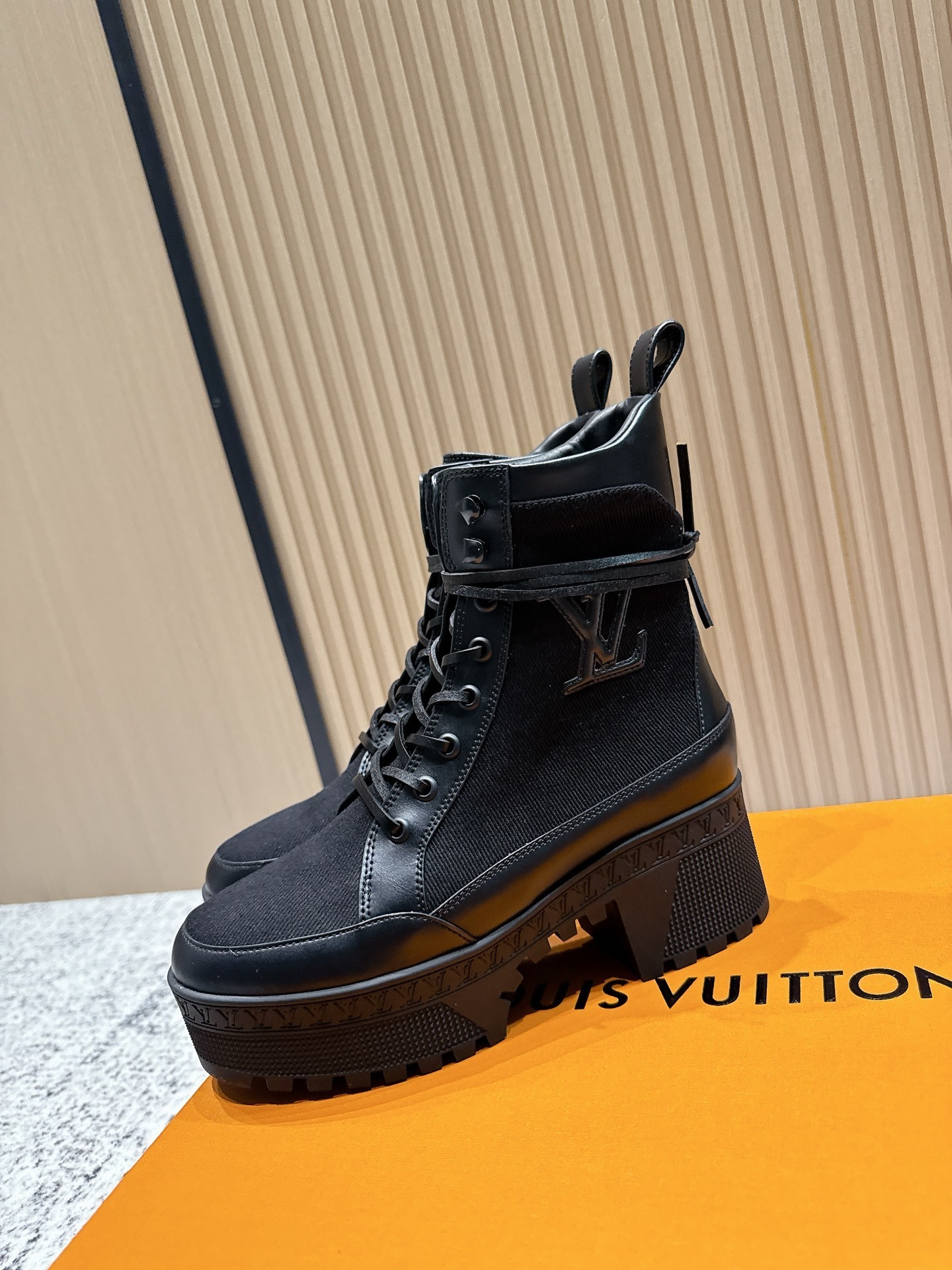 Louis Vuitton Star Trail Ankle Boots - Black Leather & Canvas