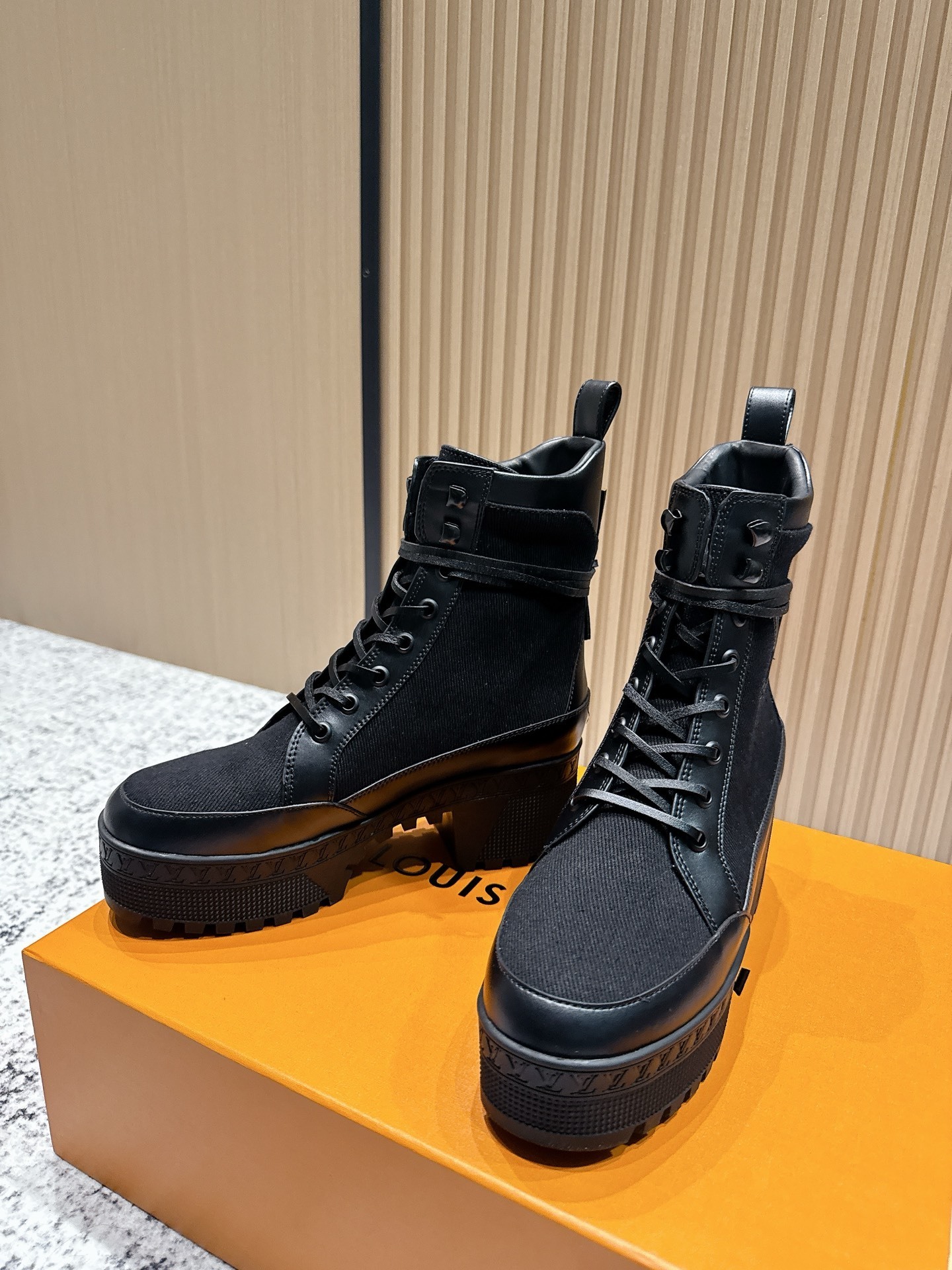 Louis Vuitton Star Trail Ankle Boots - Black Leather & Canvas