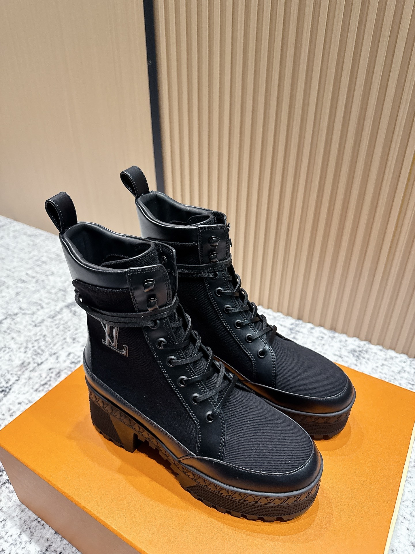 Louis Vuitton Star Trail Ankle Boots - Black Leather & Canvas