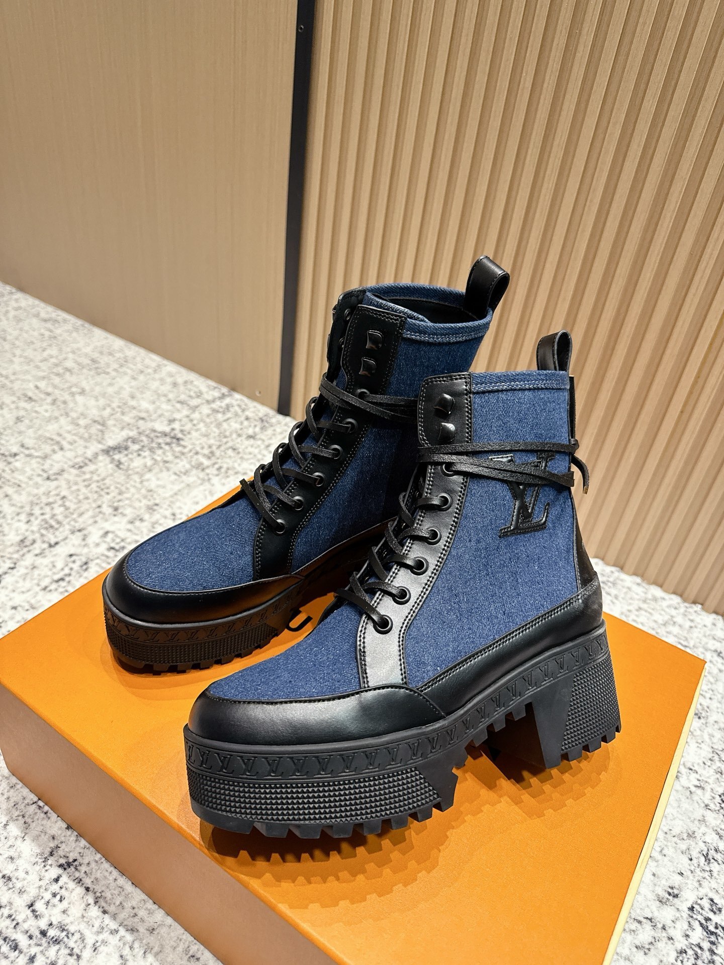 Louis Vuitton Women's Denim Metropolis Ranger Ankle Boots