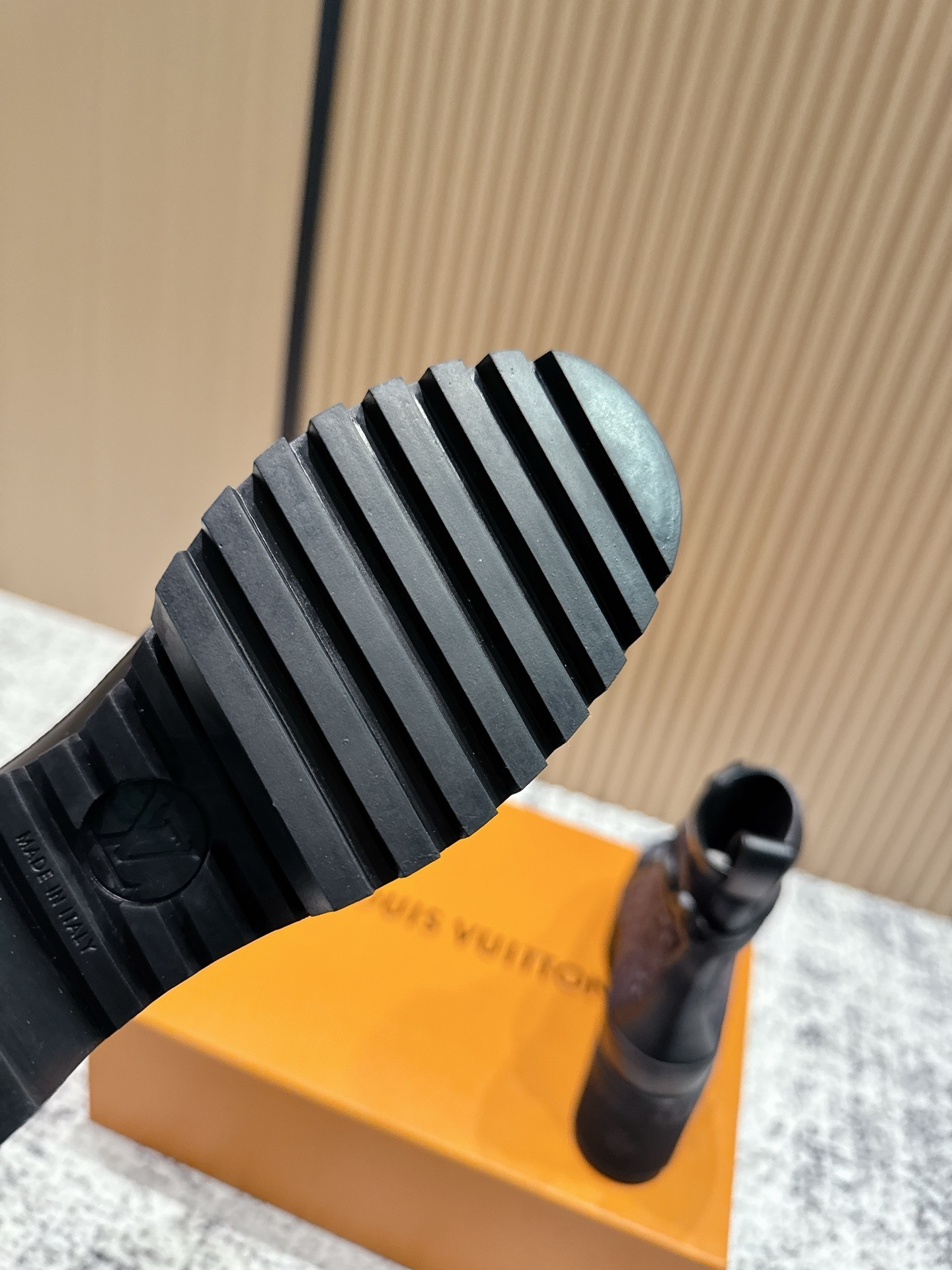 Louis Vuitton Monogram Denim High Heel Platform Combat Boots