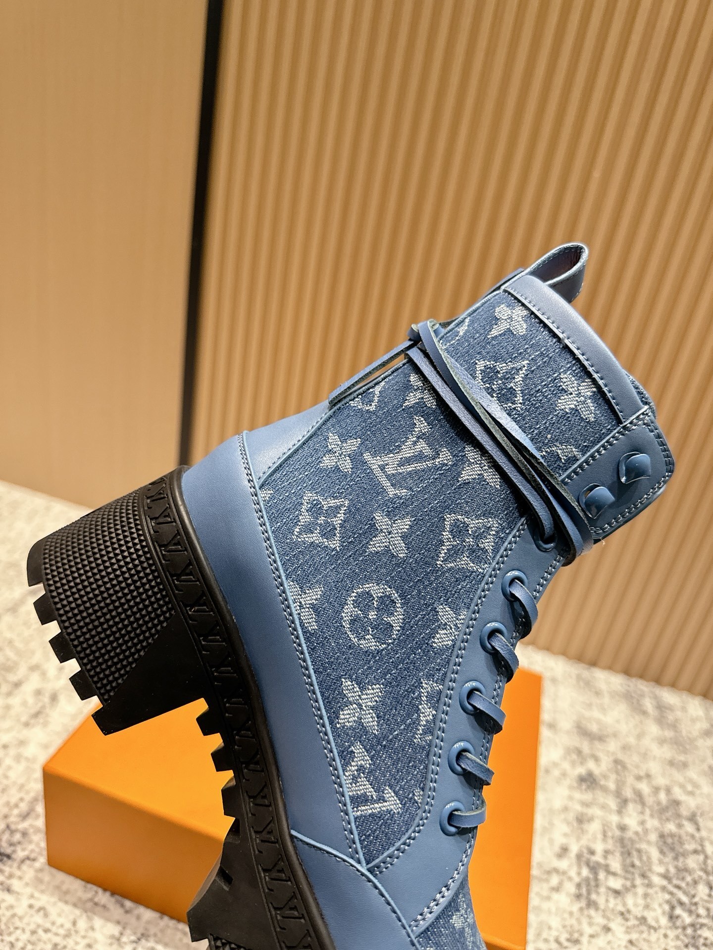 Louis Vuitton Star Trail Ankle Boots Blue Monogram Denim