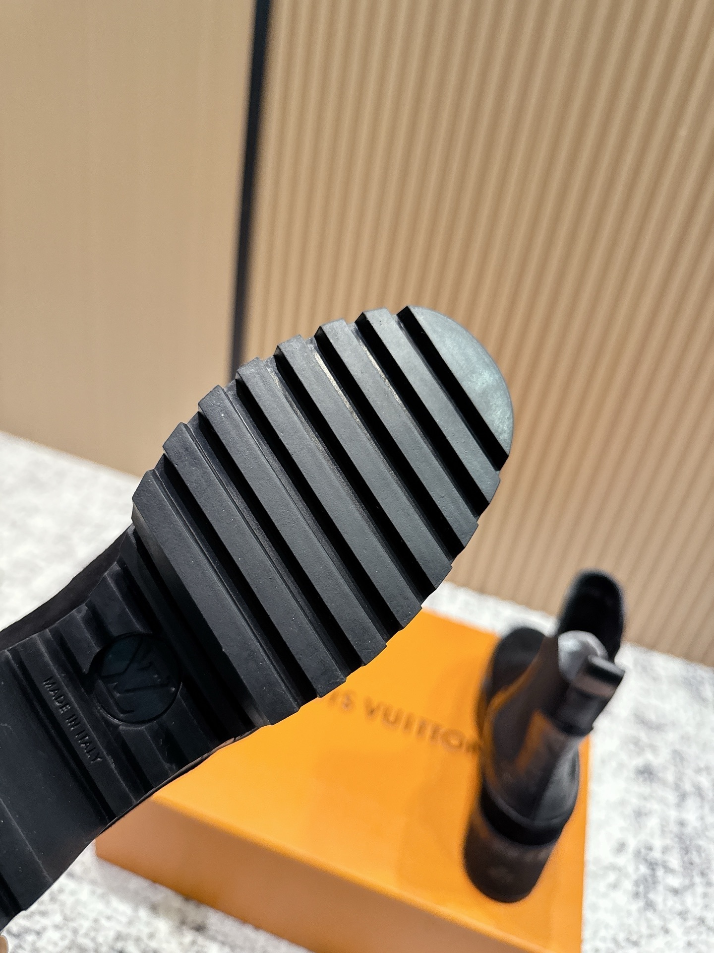 Louis Vuitton Black Suede & Monogram Leather Platform Chelsea Boots