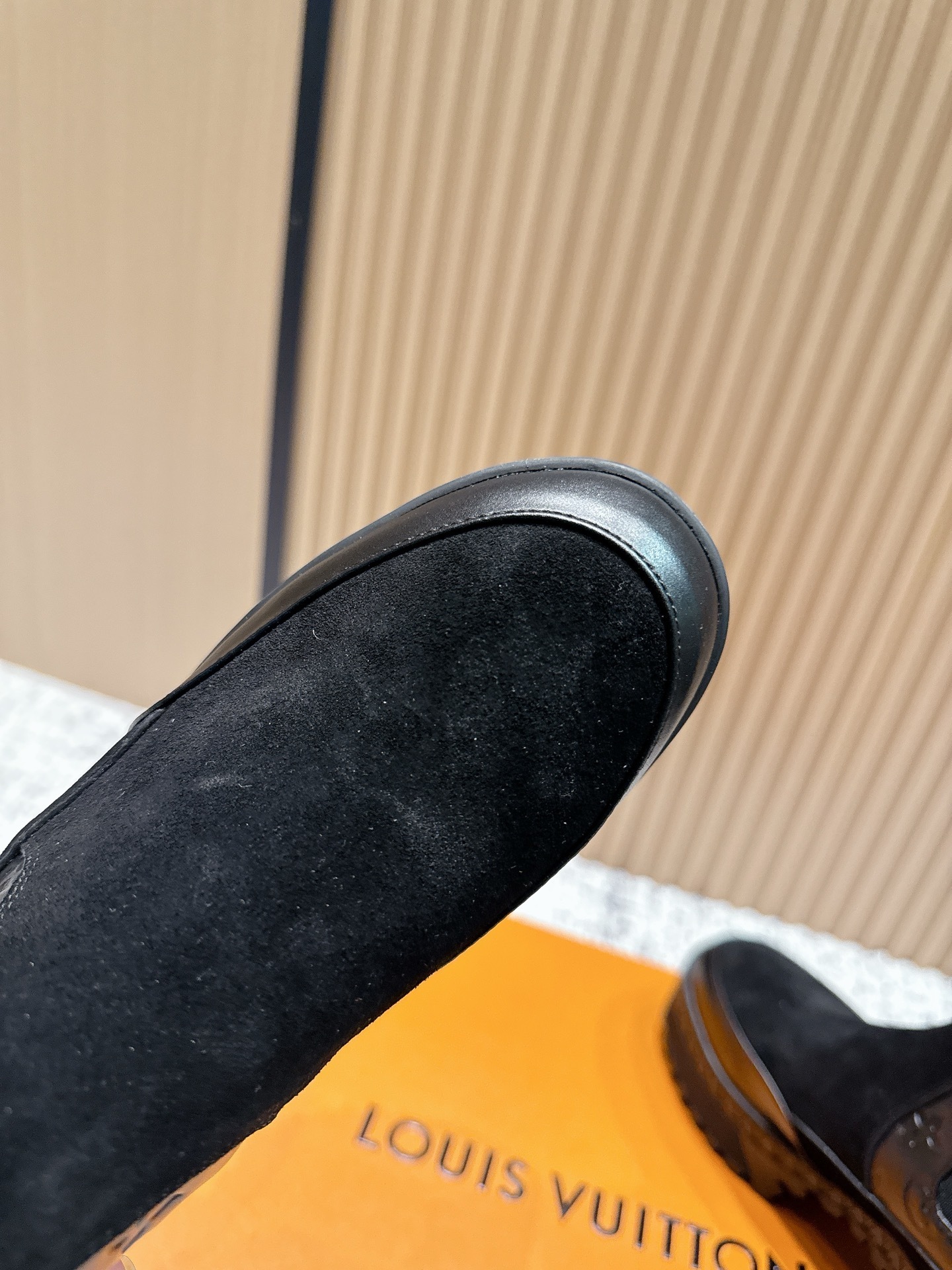 Louis Vuitton Black Suede & Monogram Leather Platform Chelsea Boots