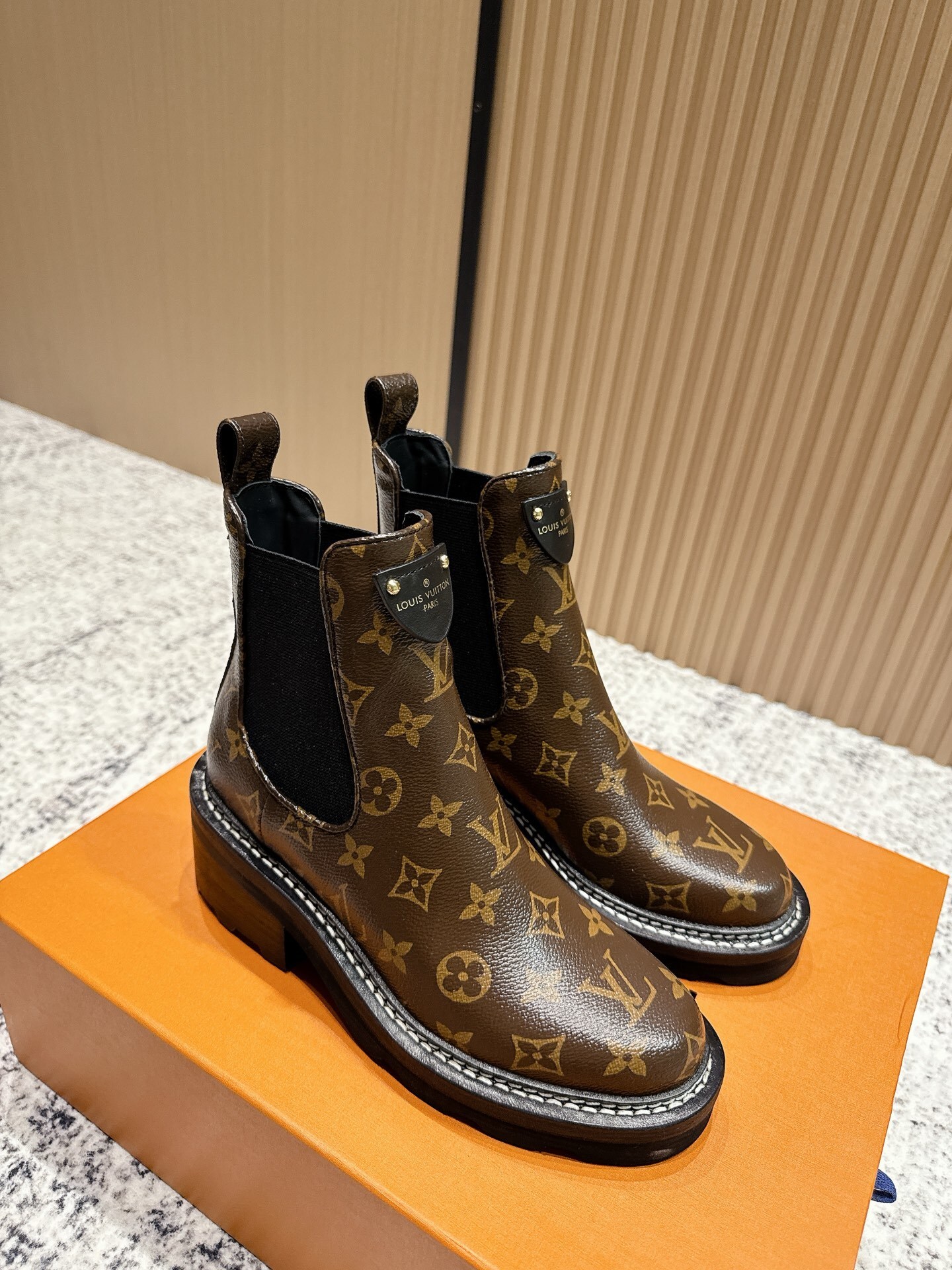 Louis Vuitton Women's Monogram Canvas Ankle Boots