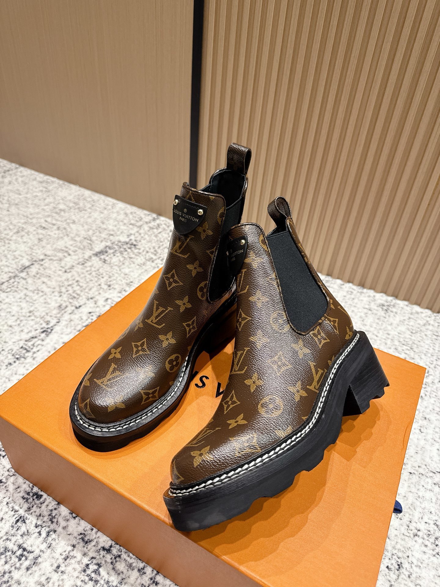 Louis Vuitton Women's Monogram Canvas Ankle Boots