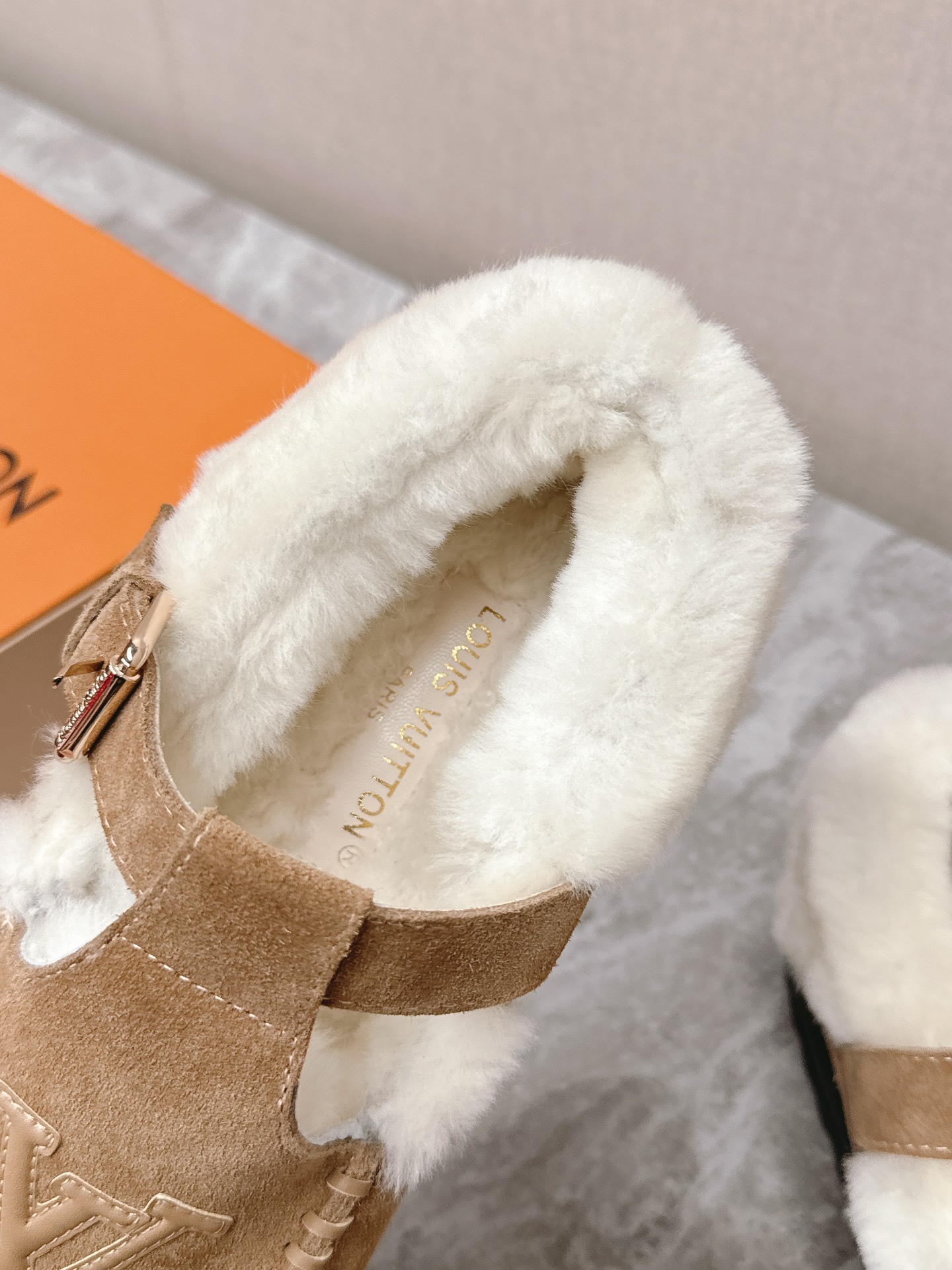 Louis Vuitton Paseo Shearling Clogs - Luxury Suede Comfort Mules