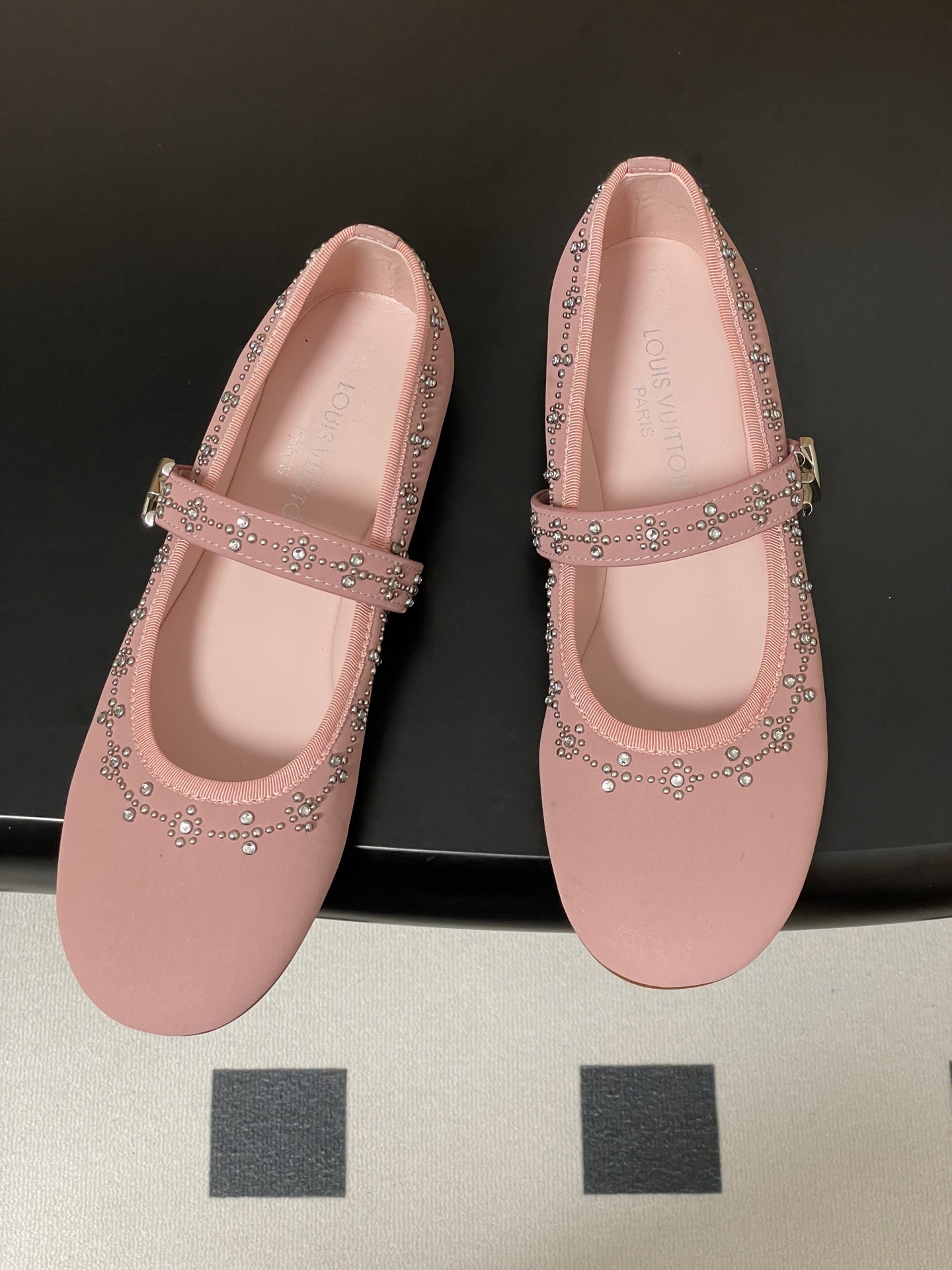 Luxury Pink Rhinestone Studded Girls Mary Jane Shoes