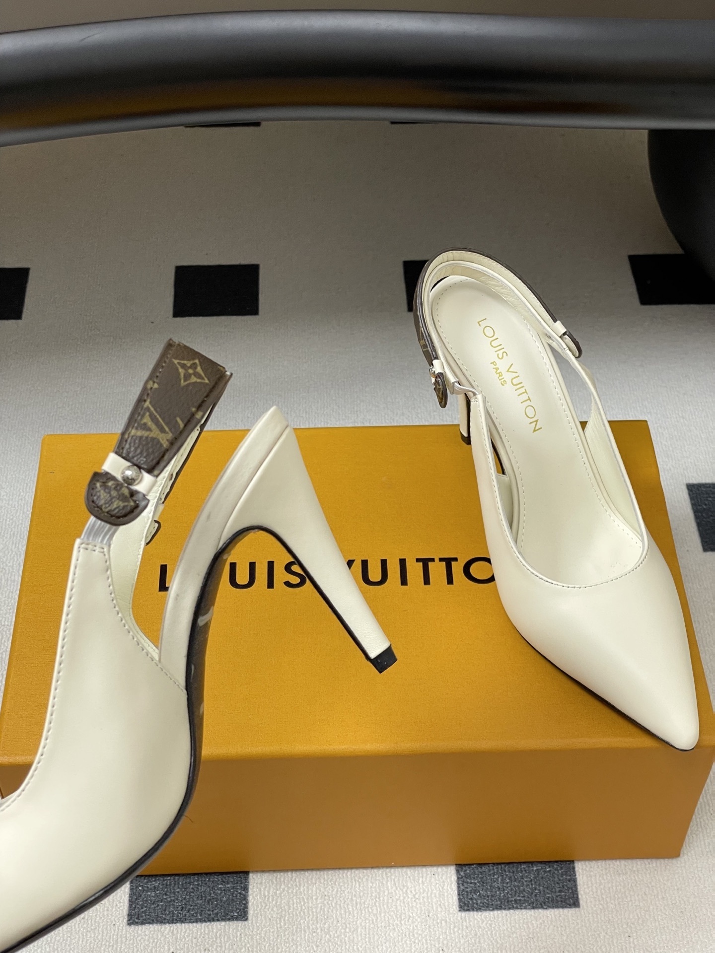 Louis Vuitton White Monogram Slingback Pumps - Luxury High Heels