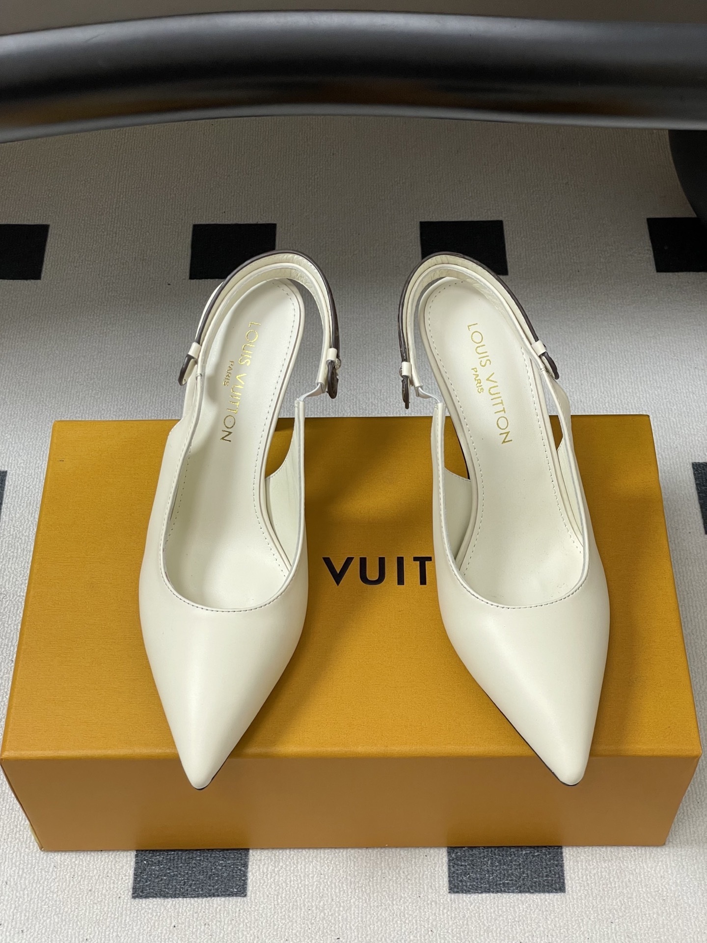Louis Vuitton White Monogram Slingback Pumps - Luxury High Heels