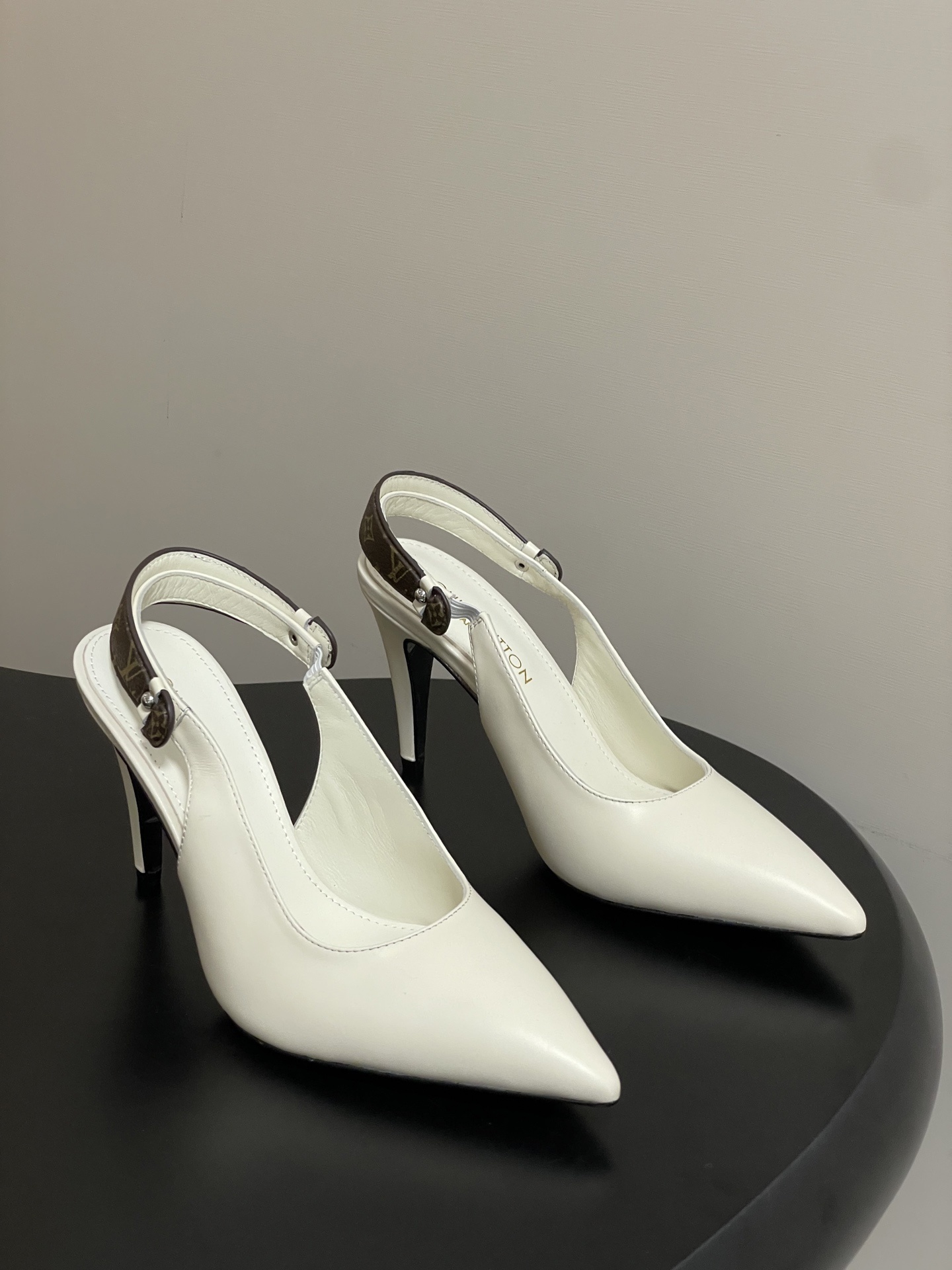Louis Vuitton White Monogram Slingback Pumps – Luxury High Heels