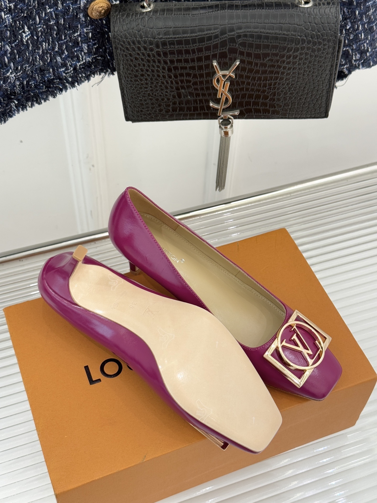 Louis Vuitton Shake Fuchsia Pink Leather Kitten Heel Pumps