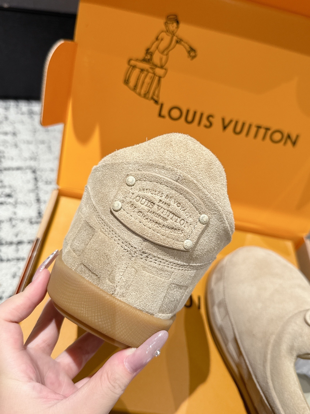 Louis Vuitton Suede Mules - Luxury Men's Beige Slip-On Shoes