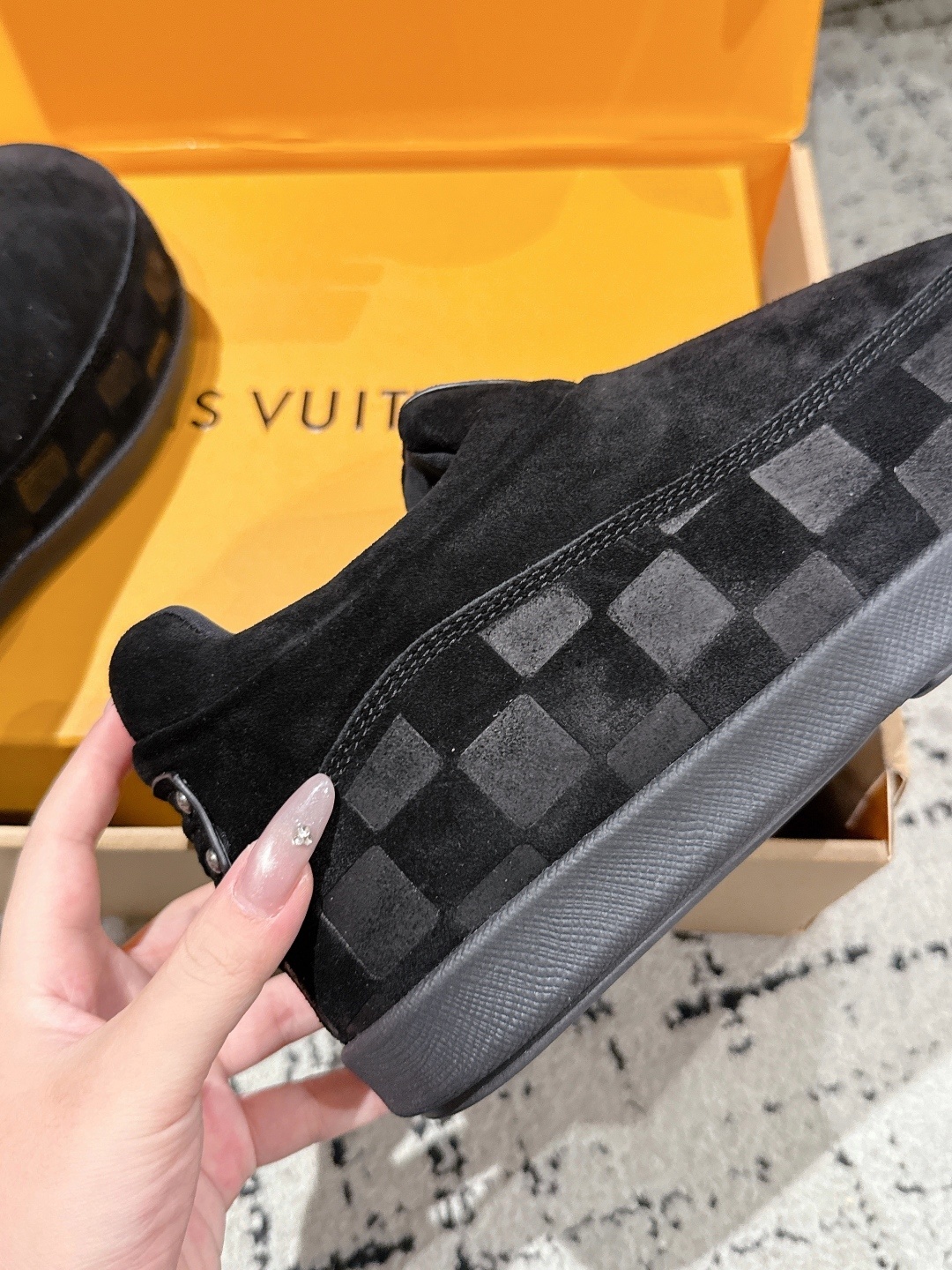 Louis Vuitton LV Easy Line Mules - Premium Black Suede Slip-ons