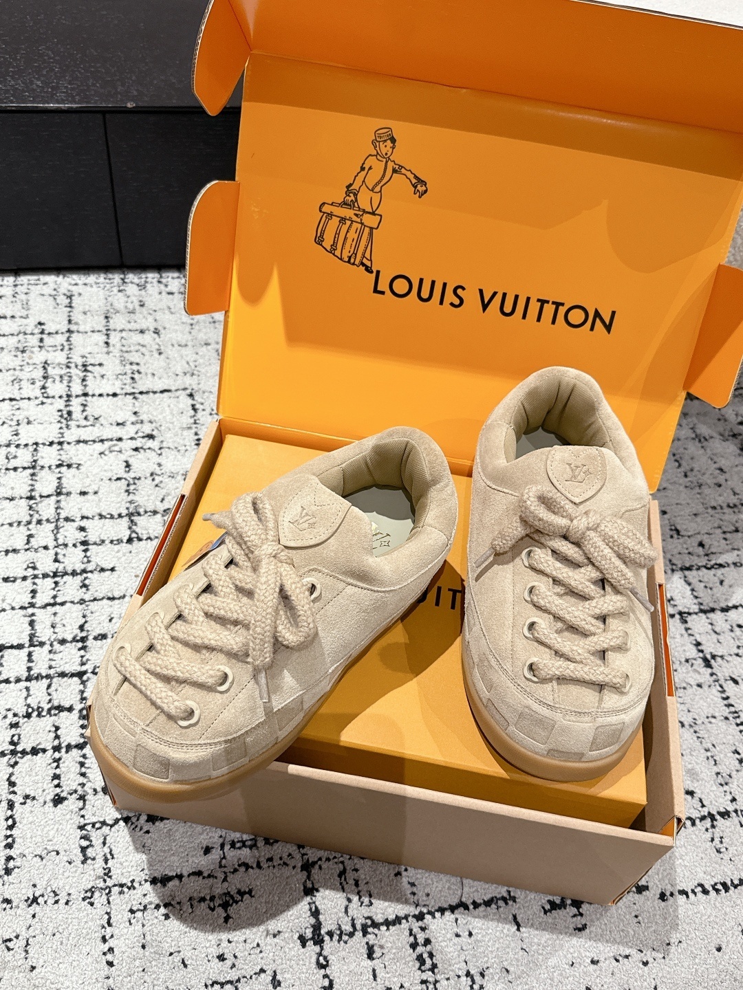 Louis Vuitton LV Skate Sneaker Beige Suede Luxury Shoes