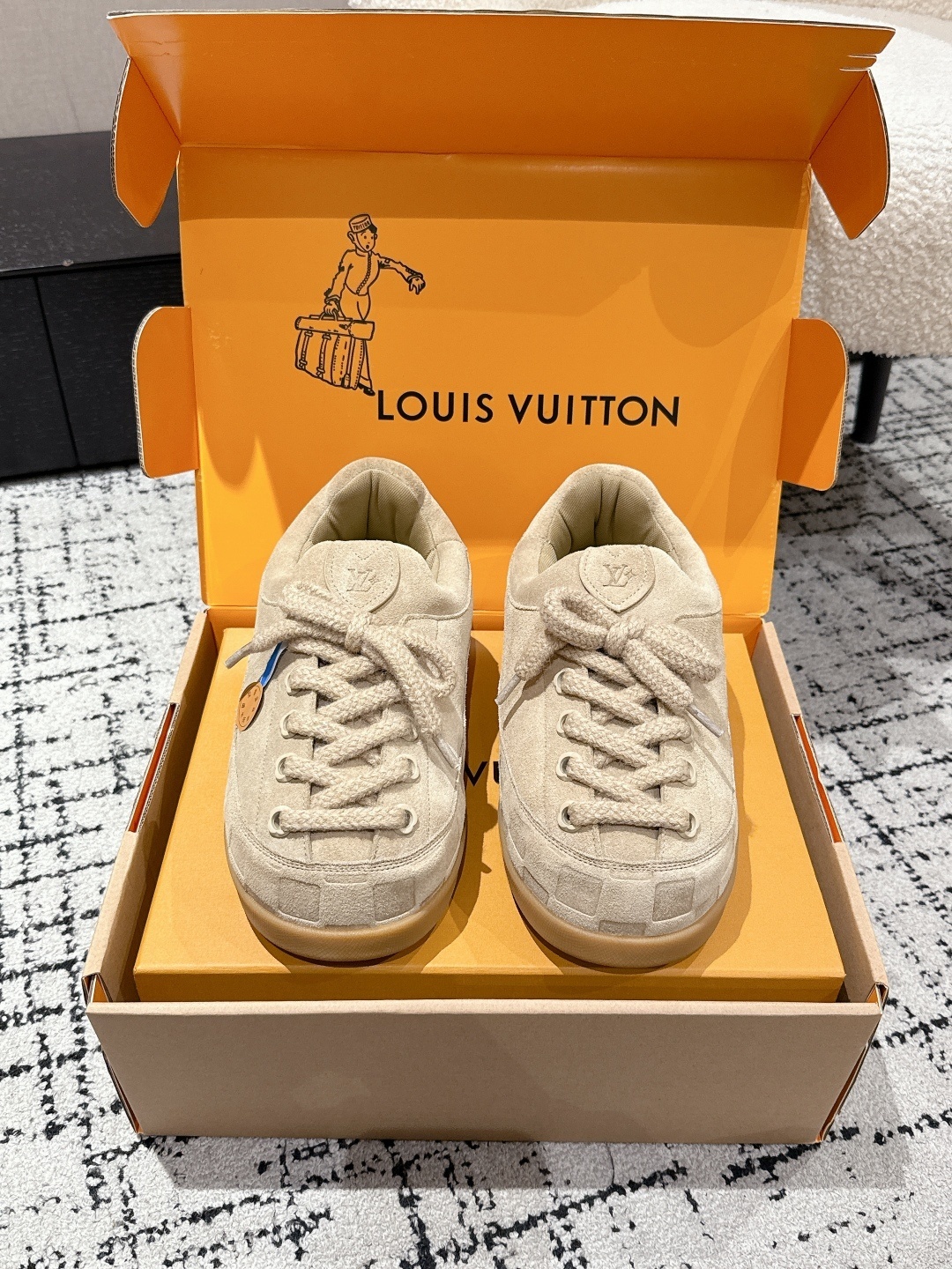 Louis Vuitton LV Skate Sneaker Beige Suede Luxury Shoes