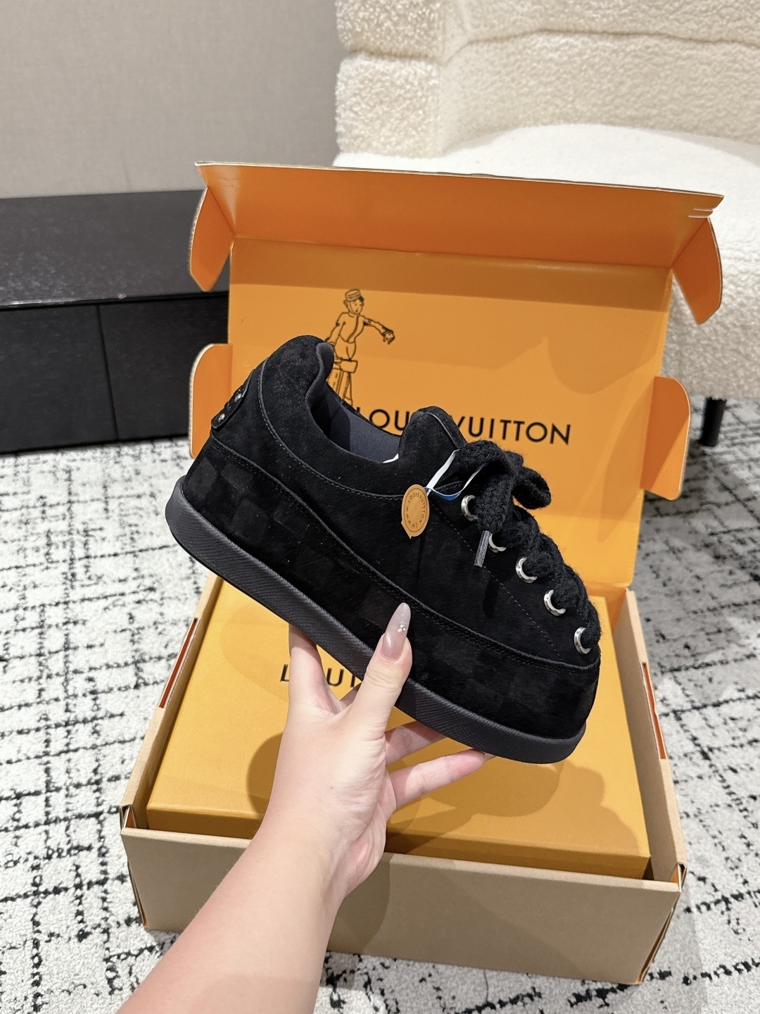 Louis Vuitton Skate Sneaker Black Suede - Premium Men's Luxury Shoe