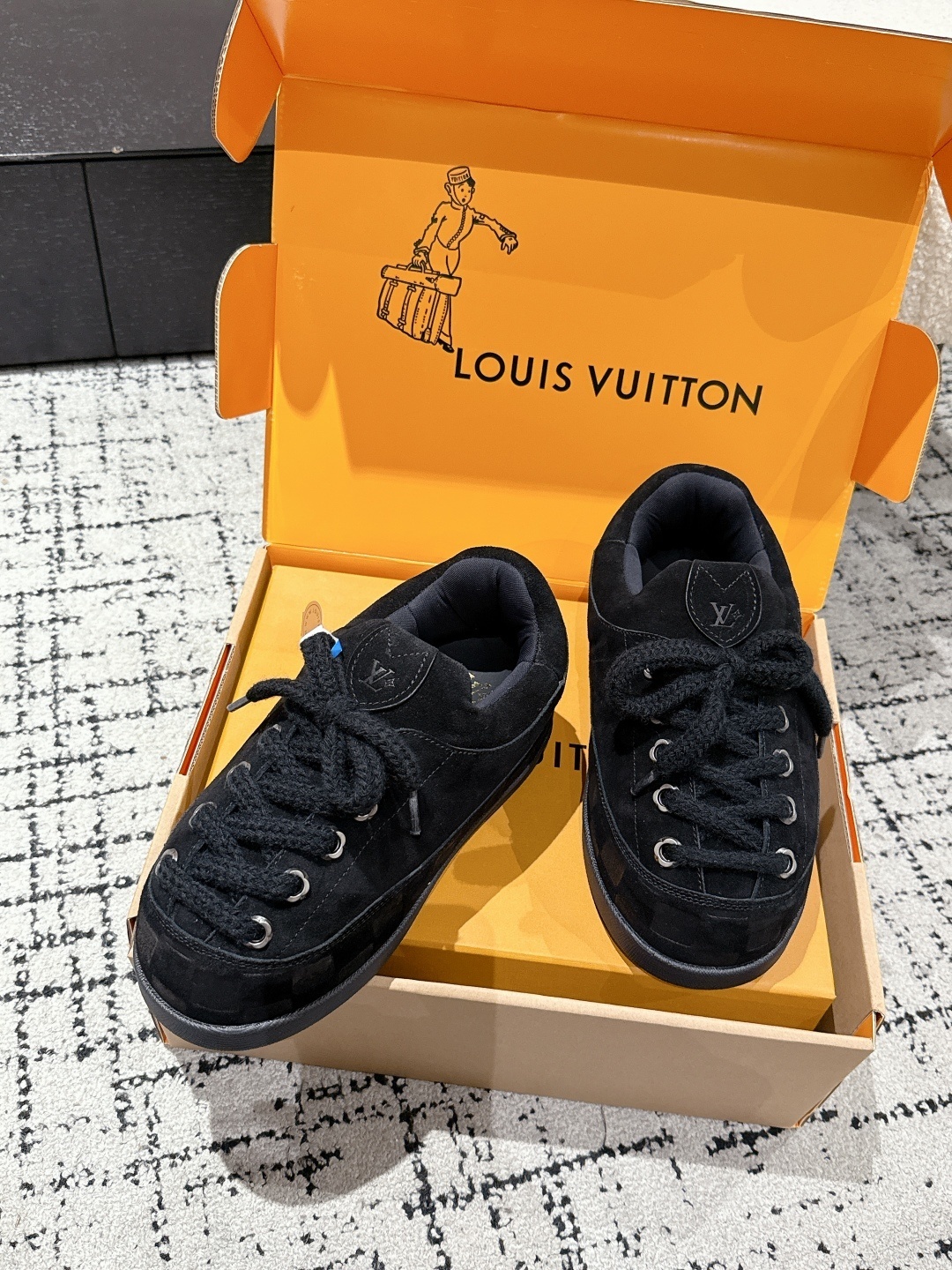 Louis Vuitton Skate Sneaker Black Suede - Premium Men's Luxury Shoe