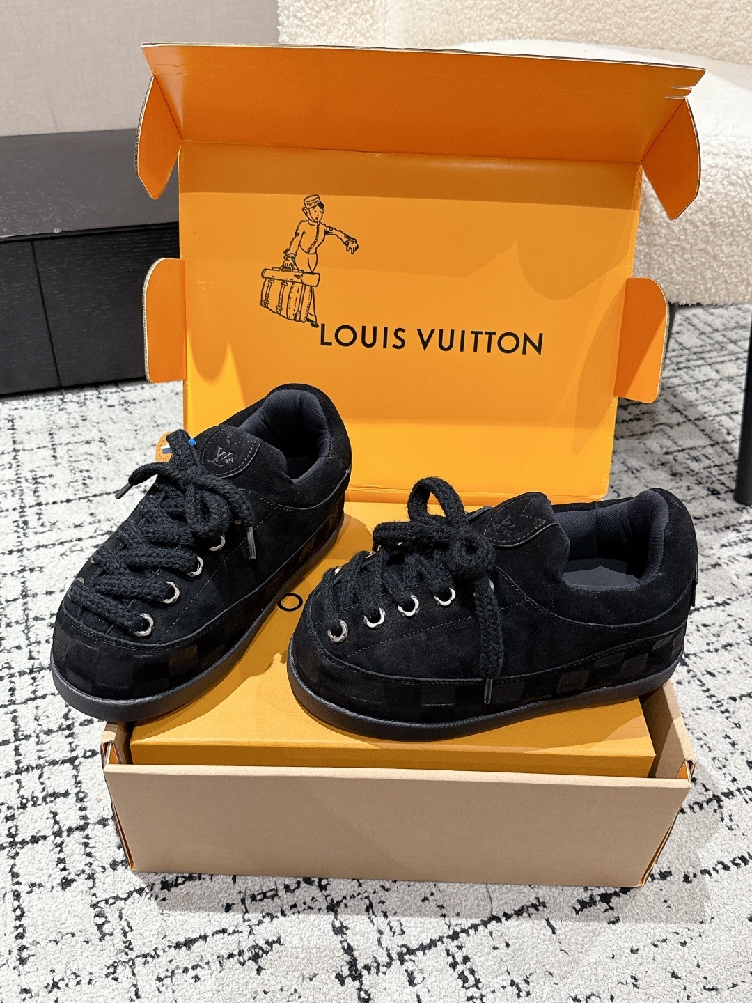 Louis Vuitton Skate Sneaker Black Suede - Premium Men's Luxury Shoe