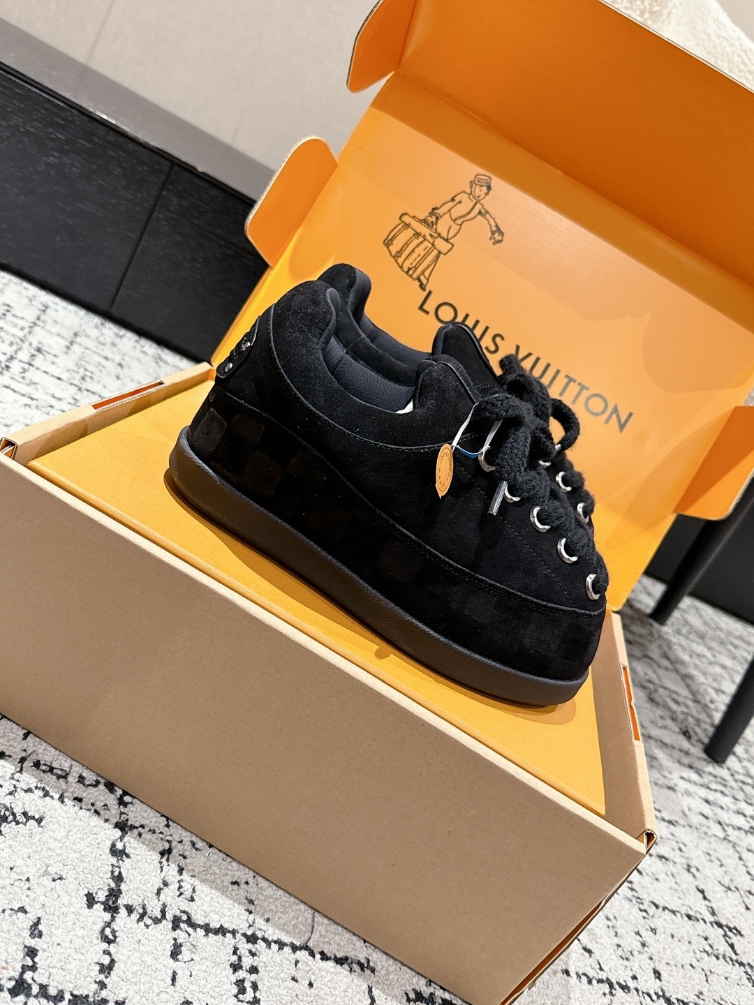 Louis Vuitton Skate Sneaker Black Suede - Premium Men's Luxury Shoe