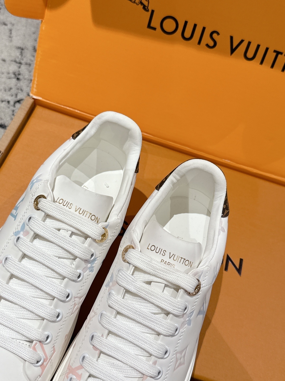 Louis Vuitton Time Out Sneakers - White Pastel Monogram Leather