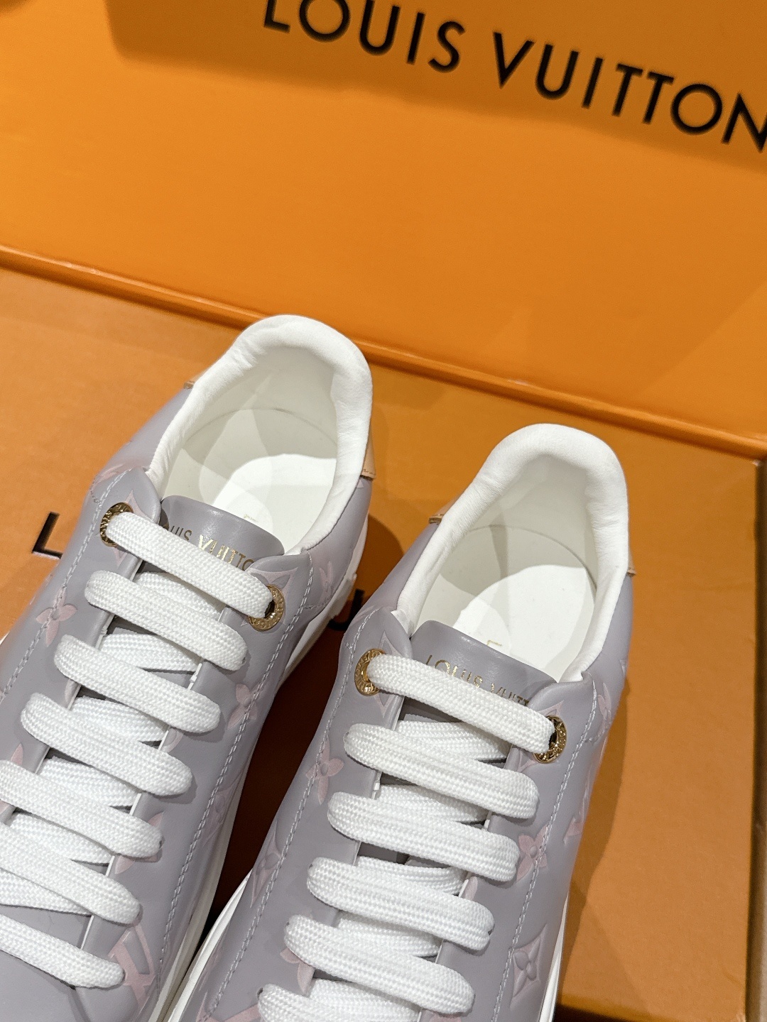 Louis Vuitton Grey Monogram Leather Sneakers - Luxury Designer Shoes