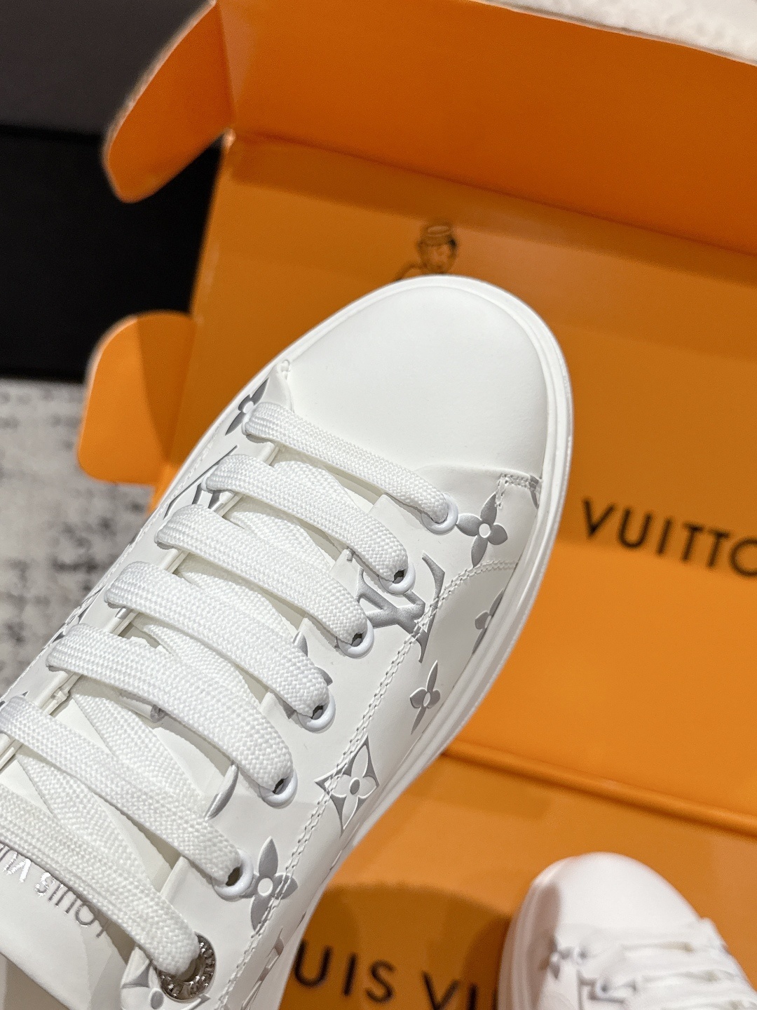 Louis Vuitton Women's White Monogram Leather Sneakers