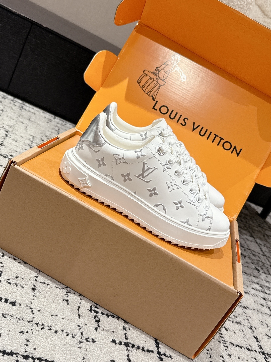 Louis Vuitton Women's White Monogram Leather Sneakers