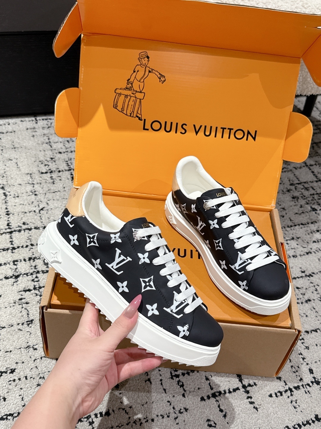 Louis Vuitton Black Monogram Low-Top Sneakers - Luxury Designer Shoes