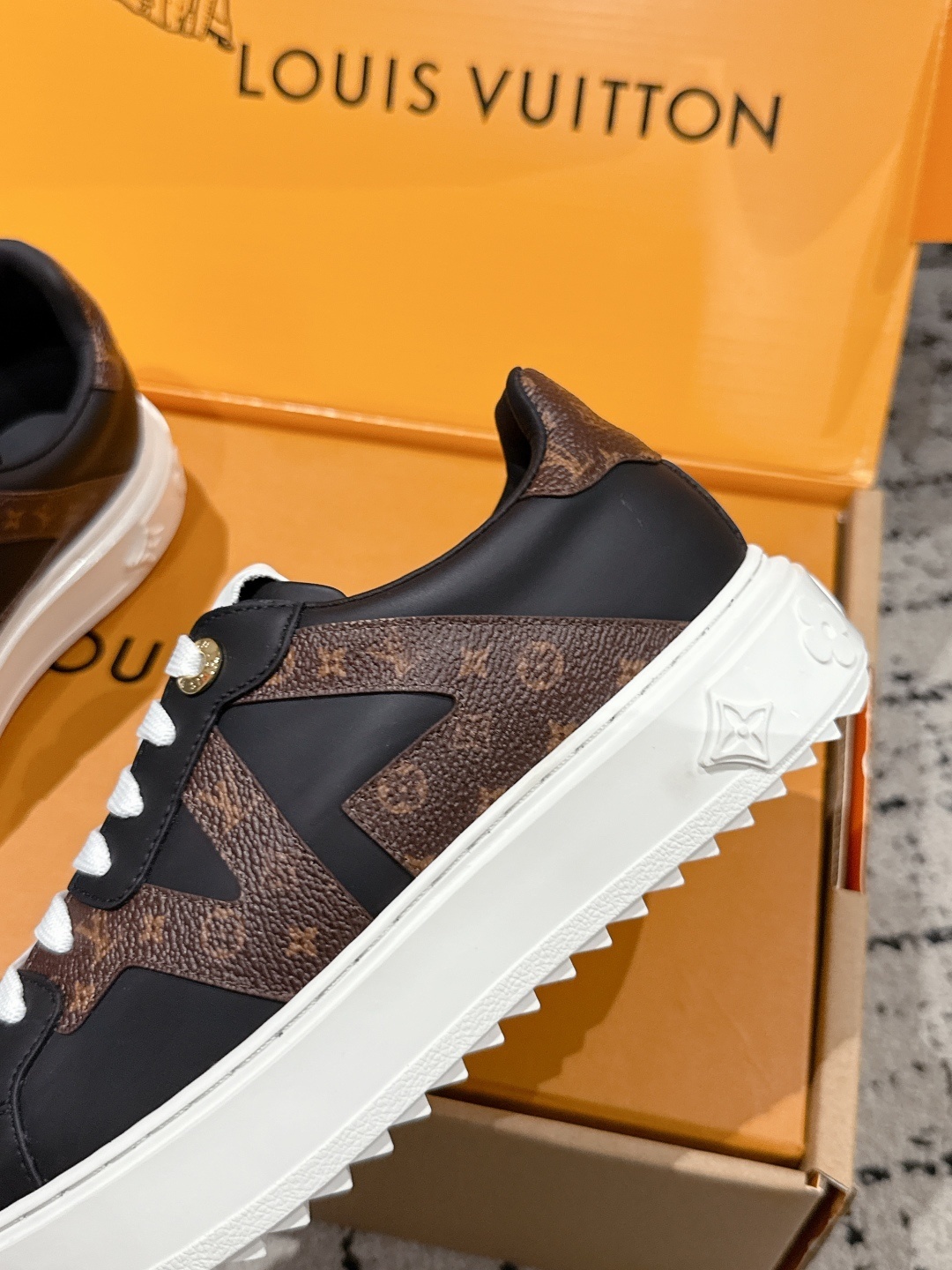 Louis Vuitton Monogram Sneakers - Premium Black Leather & Canvas