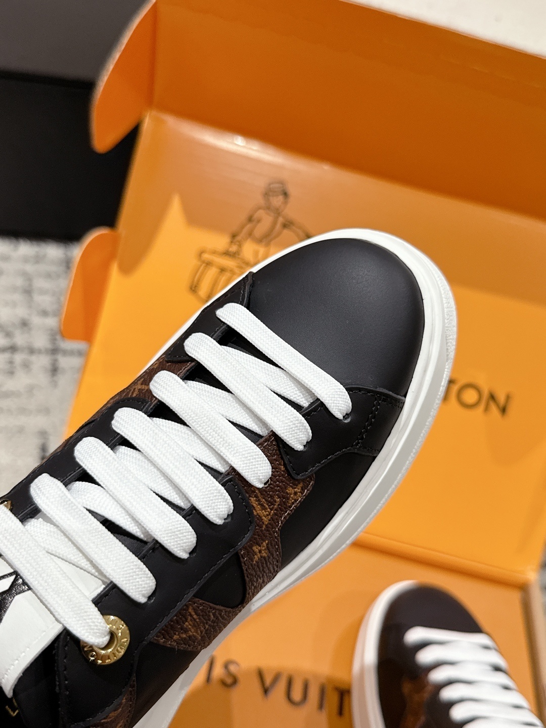 Louis Vuitton Monogram Sneakers - Premium Black Leather & Canvas