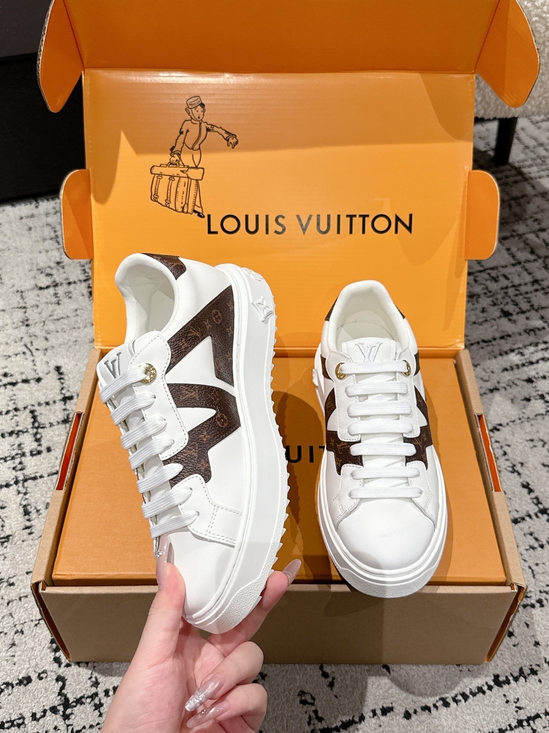 Louis Vuitton White Monogram Sneakers - Luxury Low-Top Shoes
