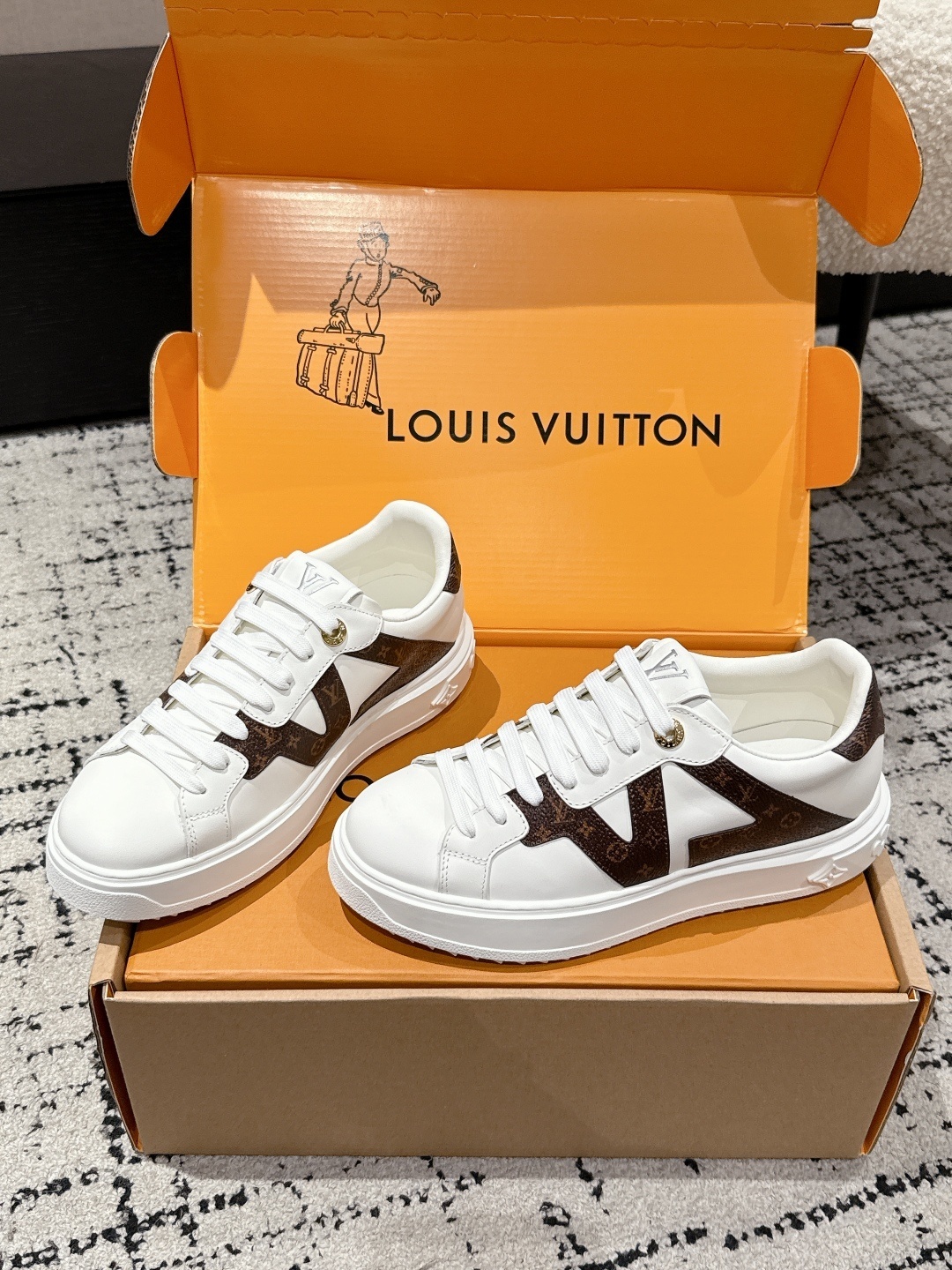 Louis Vuitton White Monogram Sneakers - Luxury Low-Top Shoes