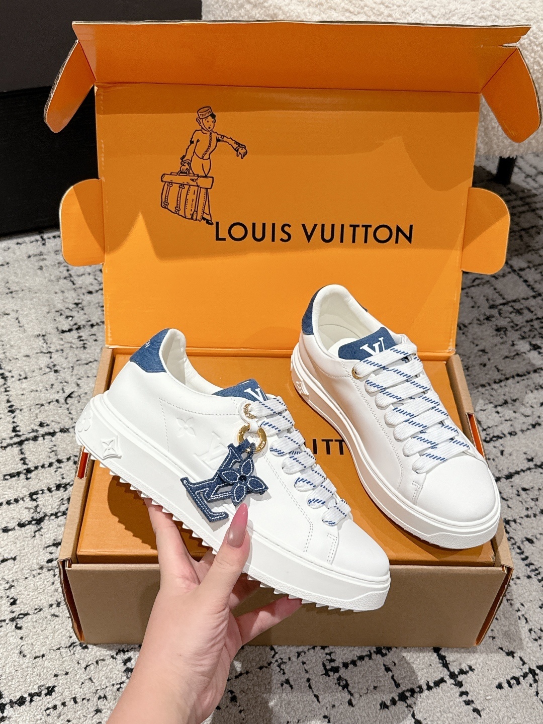 Louis Vuitton Charlie Sneaker - White & Blue Luxury Leather Shoes