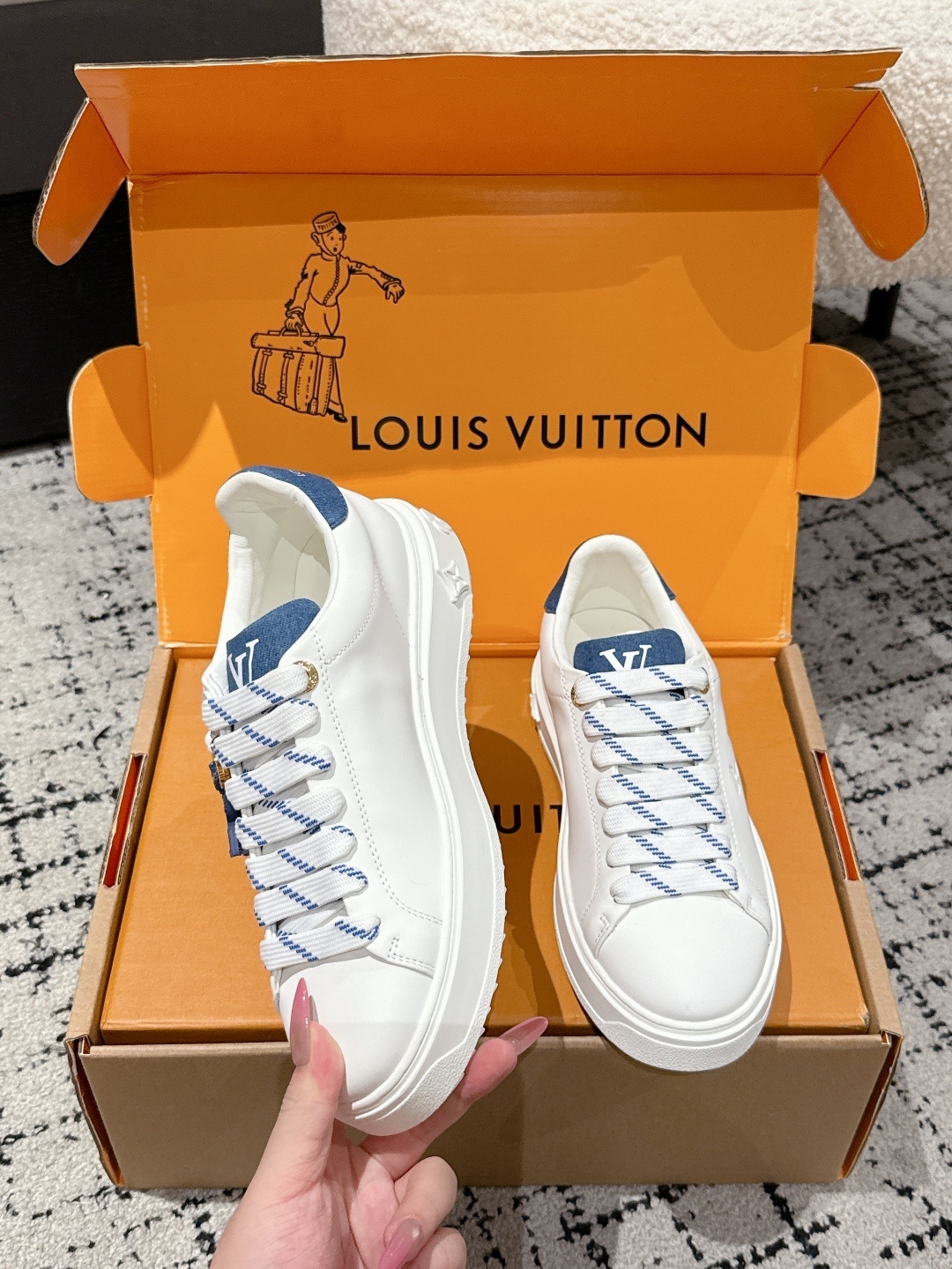 Louis Vuitton Charlie Sneaker - White & Blue Luxury Leather Shoes