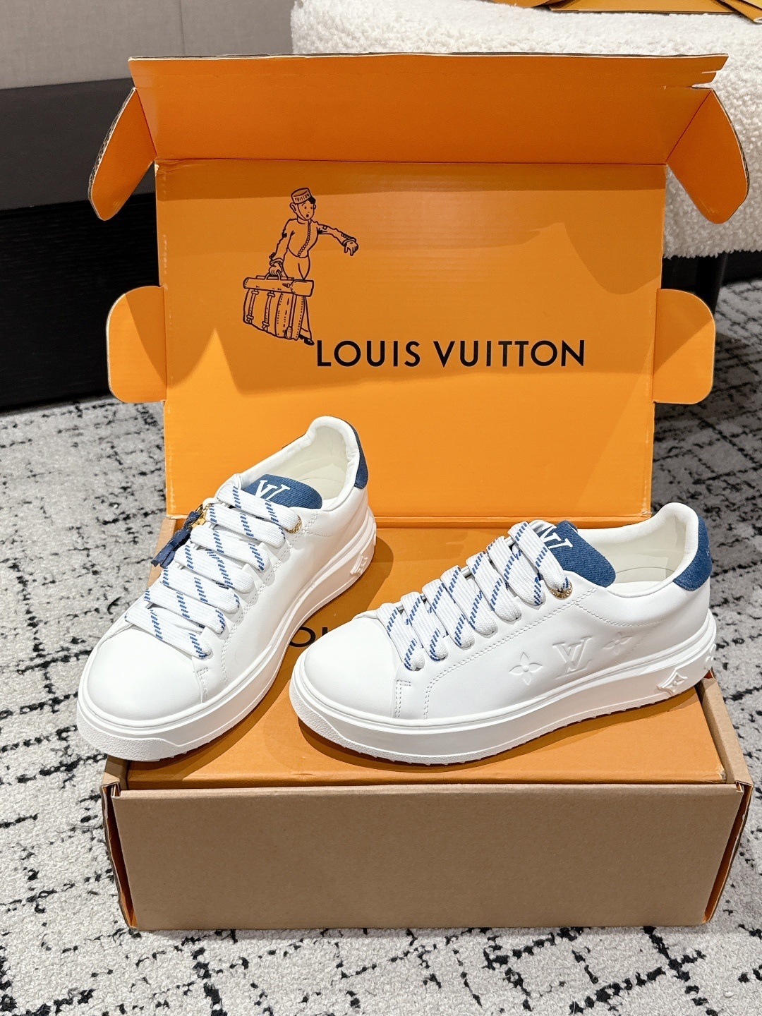 Louis Vuitton Charlie Sneaker - White & Blue Luxury Leather Shoes