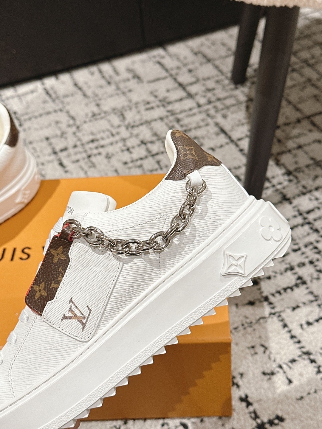 Louis Vuitton Frontrow White Leather Sneakers with Monogram Charms