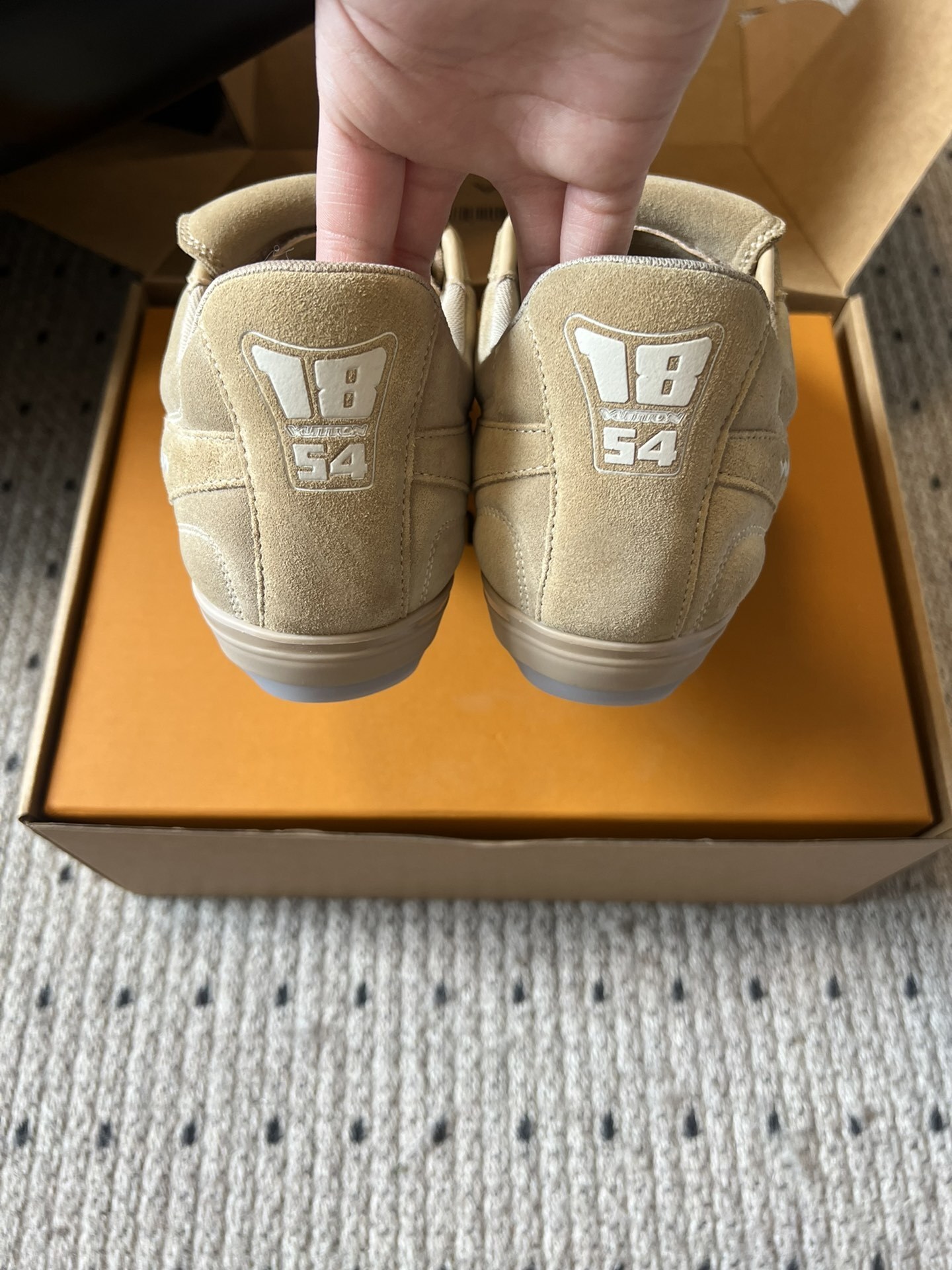 Louis Vuitton LVERS Beige Suede Sneakers - Men's Luxury Footwear