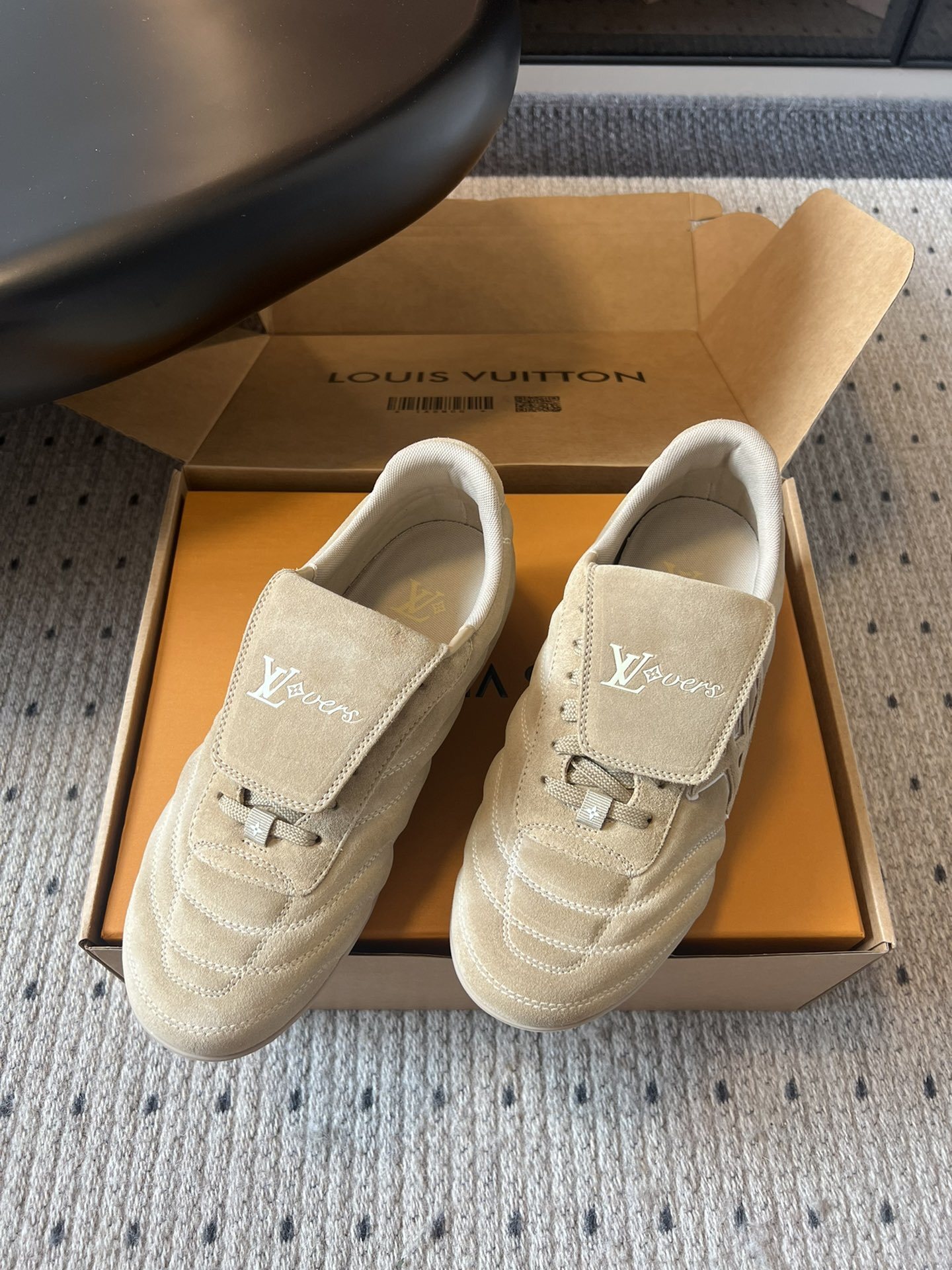 Louis Vuitton LVERS Beige Suede Sneakers - Men's Luxury Footwear