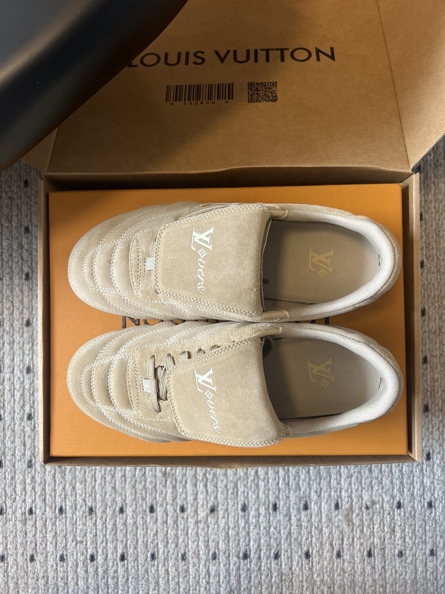 Louis Vuitton LVERS Beige Suede Sneakers - Men's Luxury Footwear