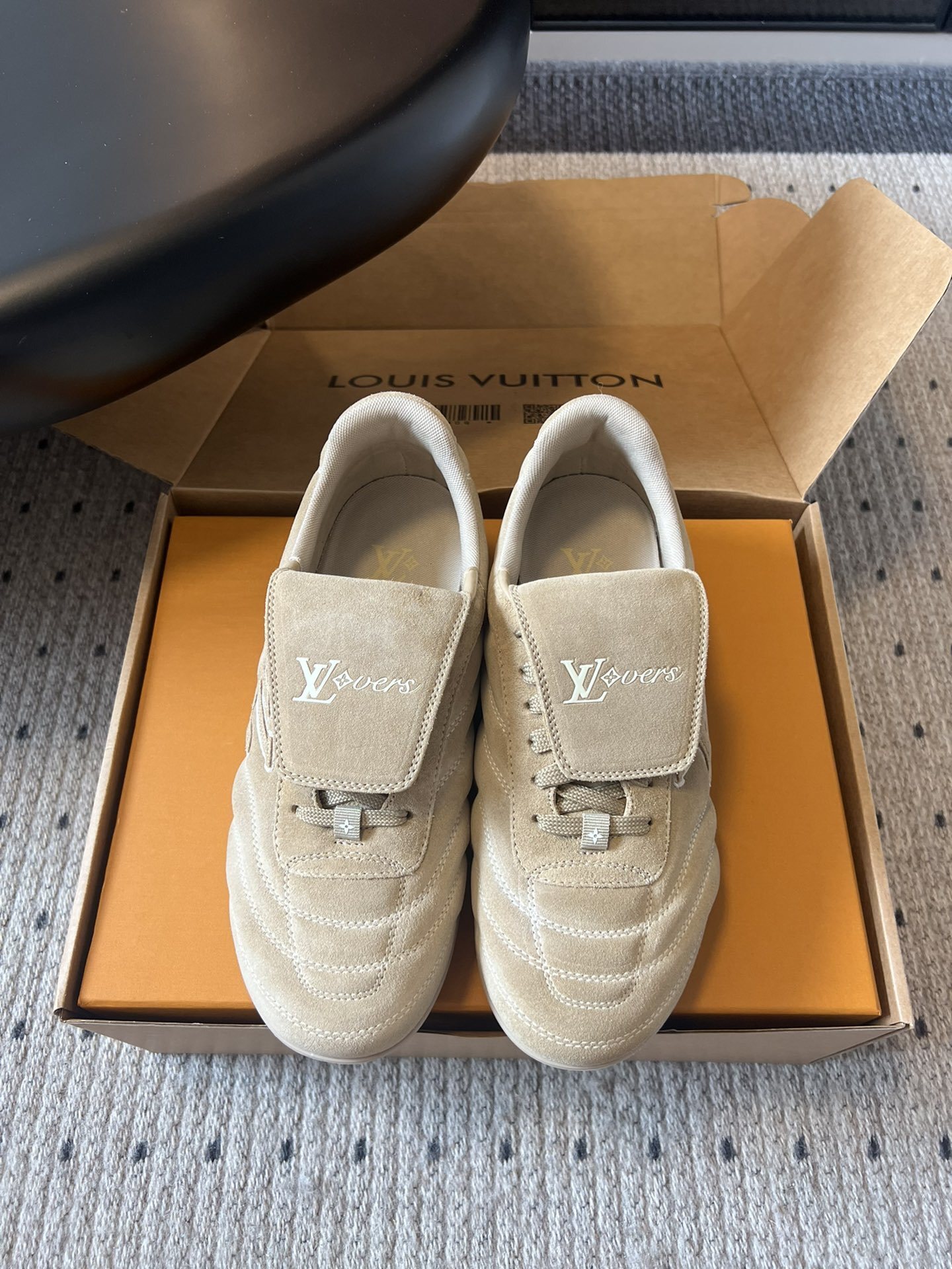 Louis Vuitton LVERS Beige Suede Sneakers – Men’s Luxury Footwear
