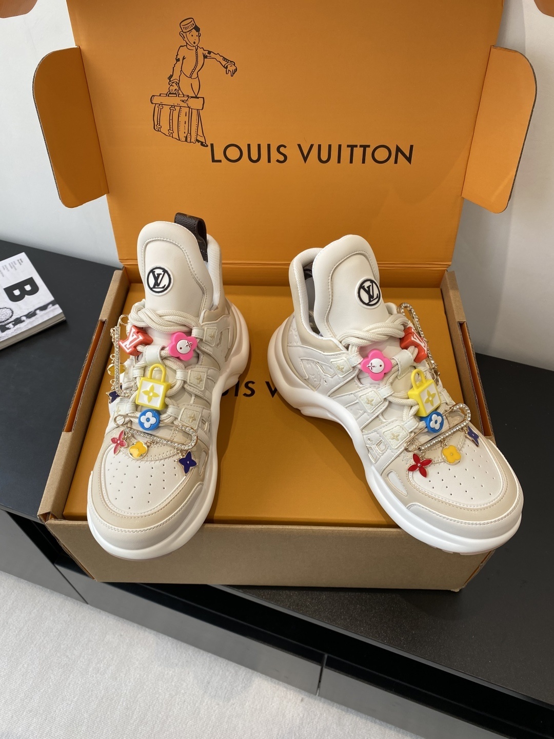 Louis Vuitton LV Archlight Sneakers with Colorful Charms & Jewelry