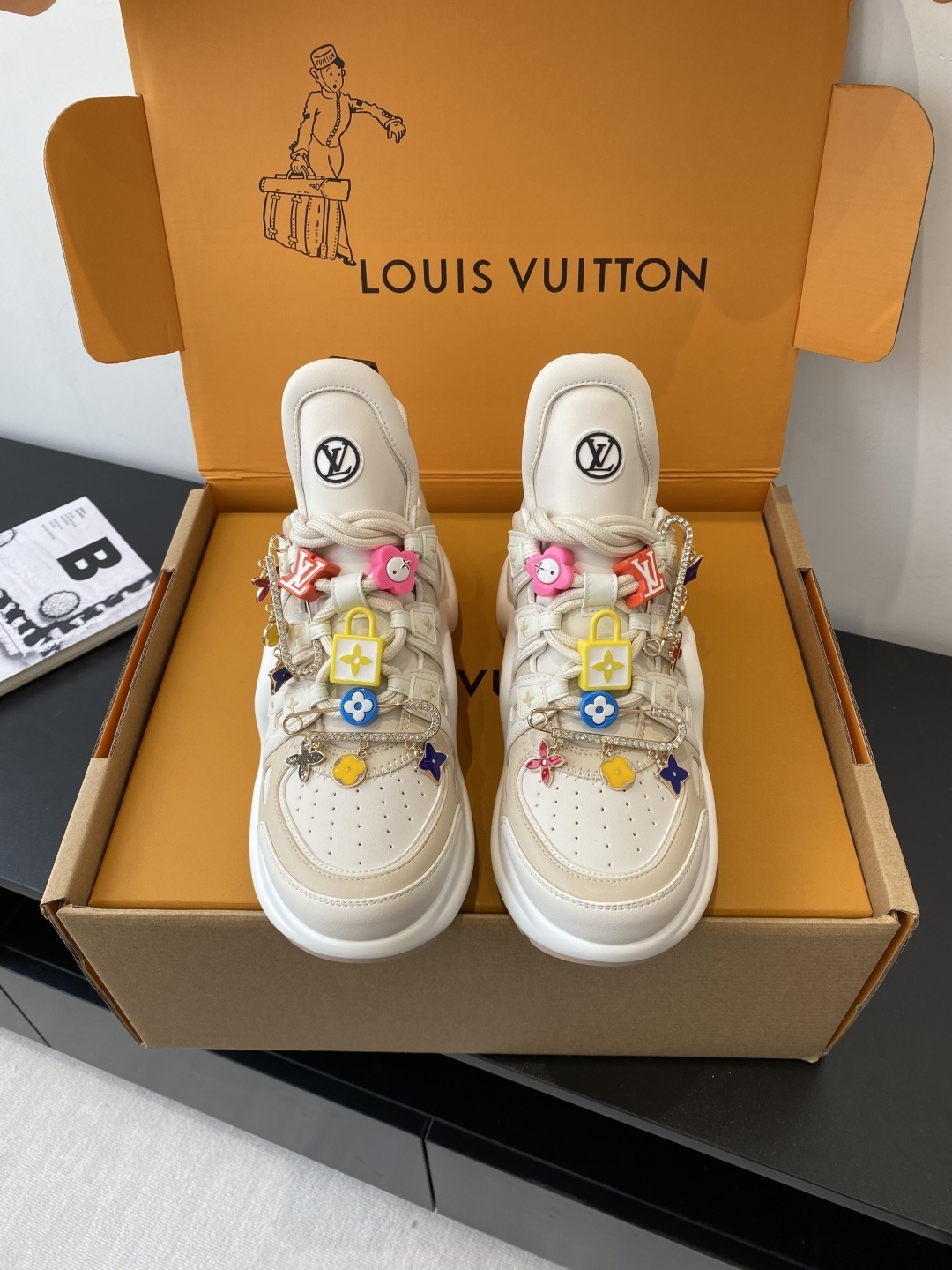 Louis Vuitton LV Archlight Sneakers with Colorful Charms & Jewelry