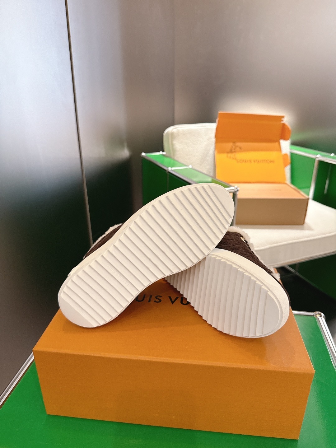 Louis Vuitton Time Out Shearling Sneakers - Brown Luxury Winter Shoes