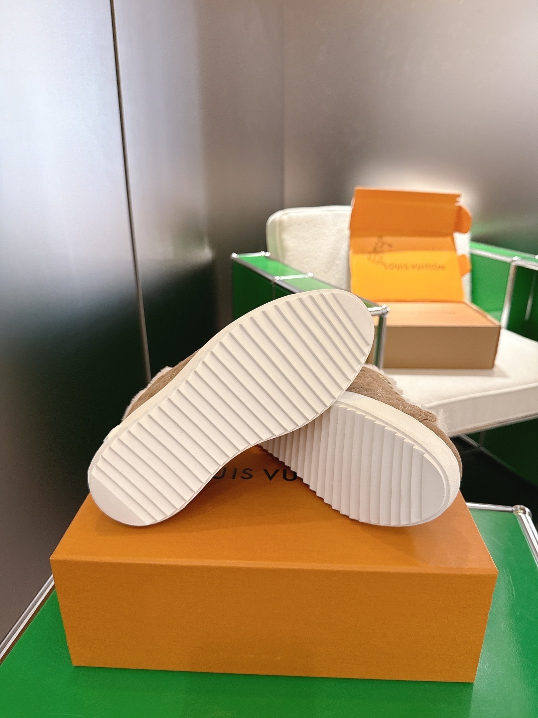 Louis Vuitton Fur-Lined Suede Sneakers - Luxury Winter Footwear