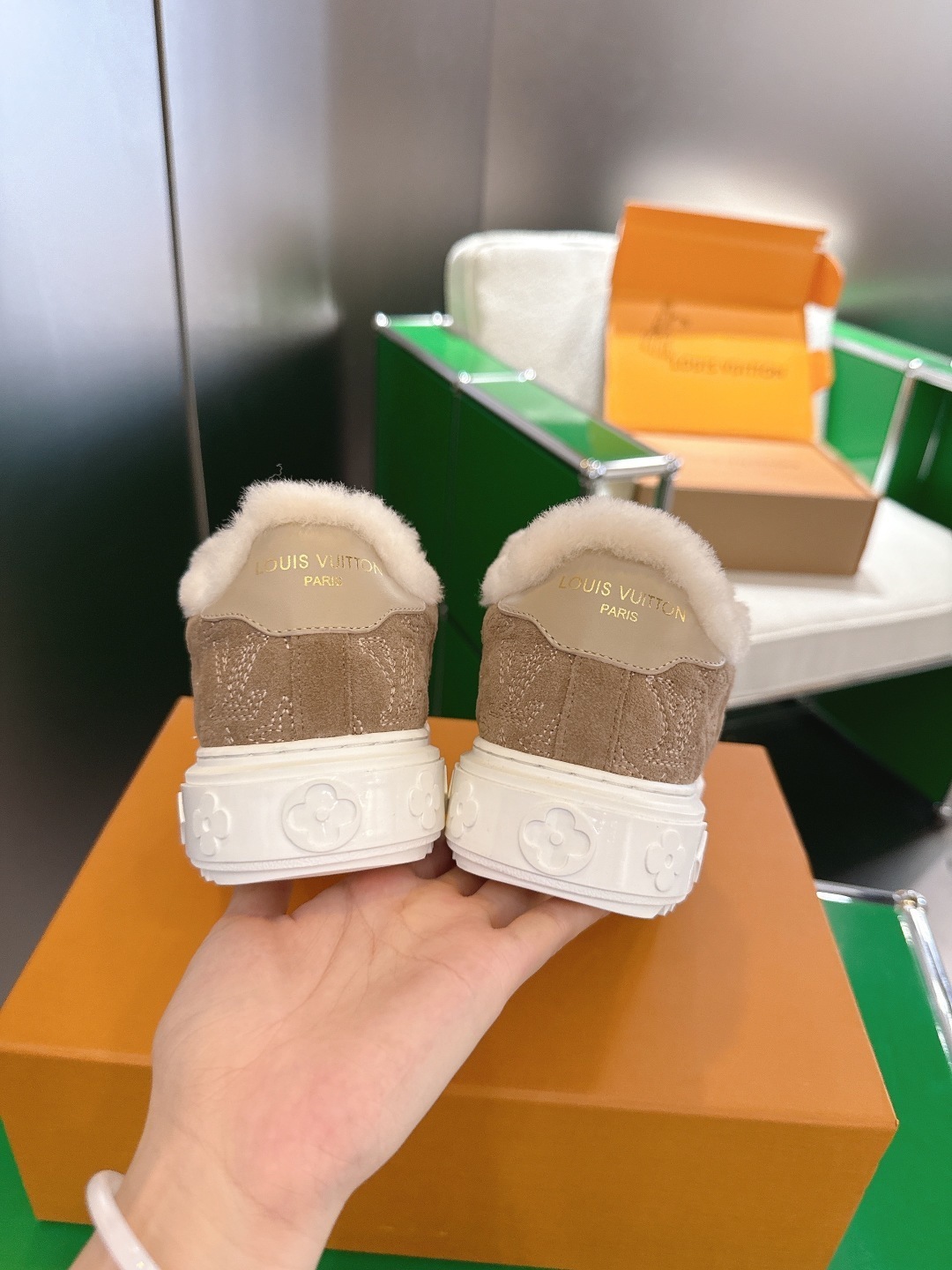 Louis Vuitton Fur-Lined Suede Sneakers - Luxury Winter Footwear