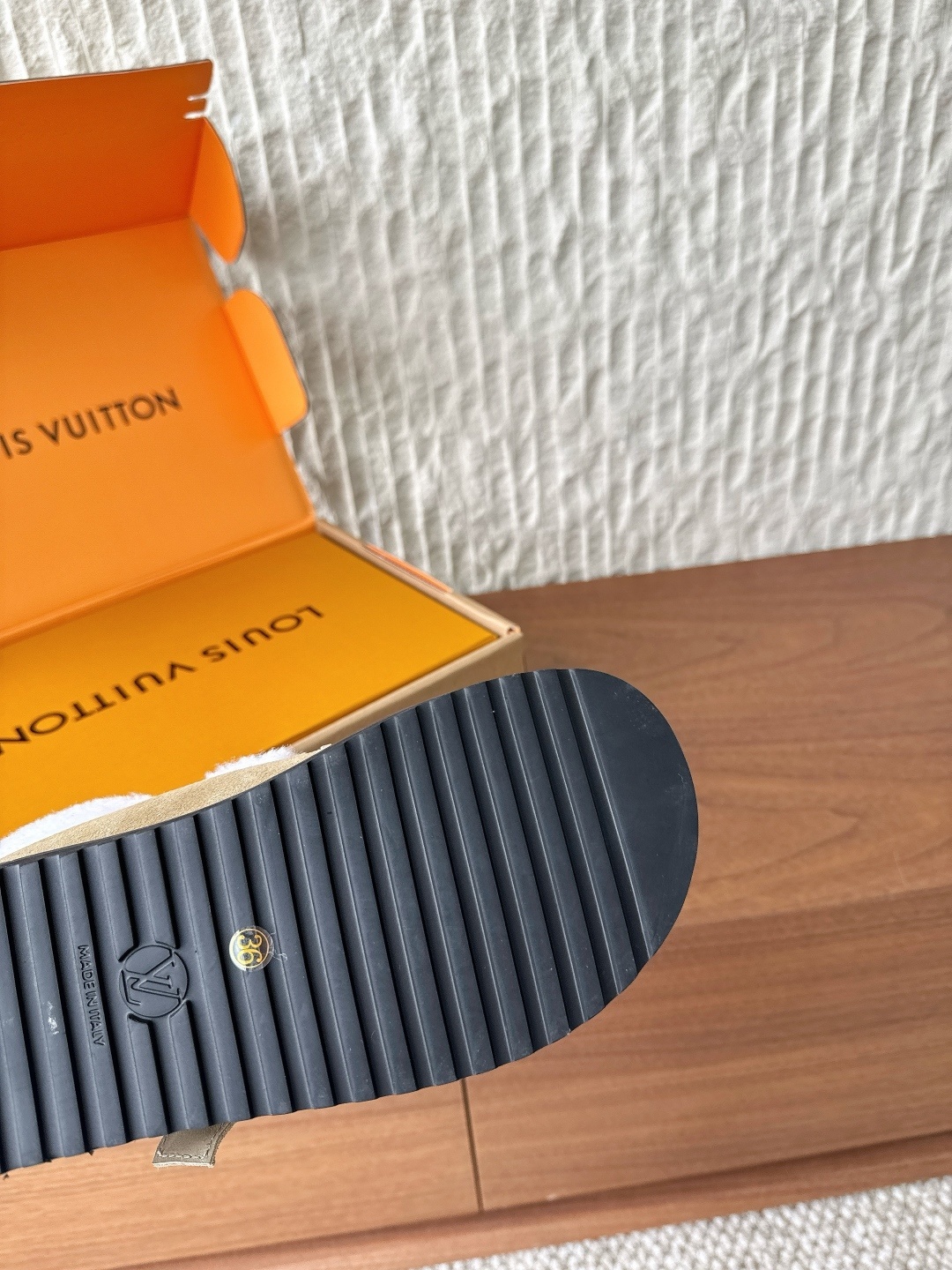 Louis Vuitton Shearling Lined Suede Mules - Luxury Tan Comfort Shoes